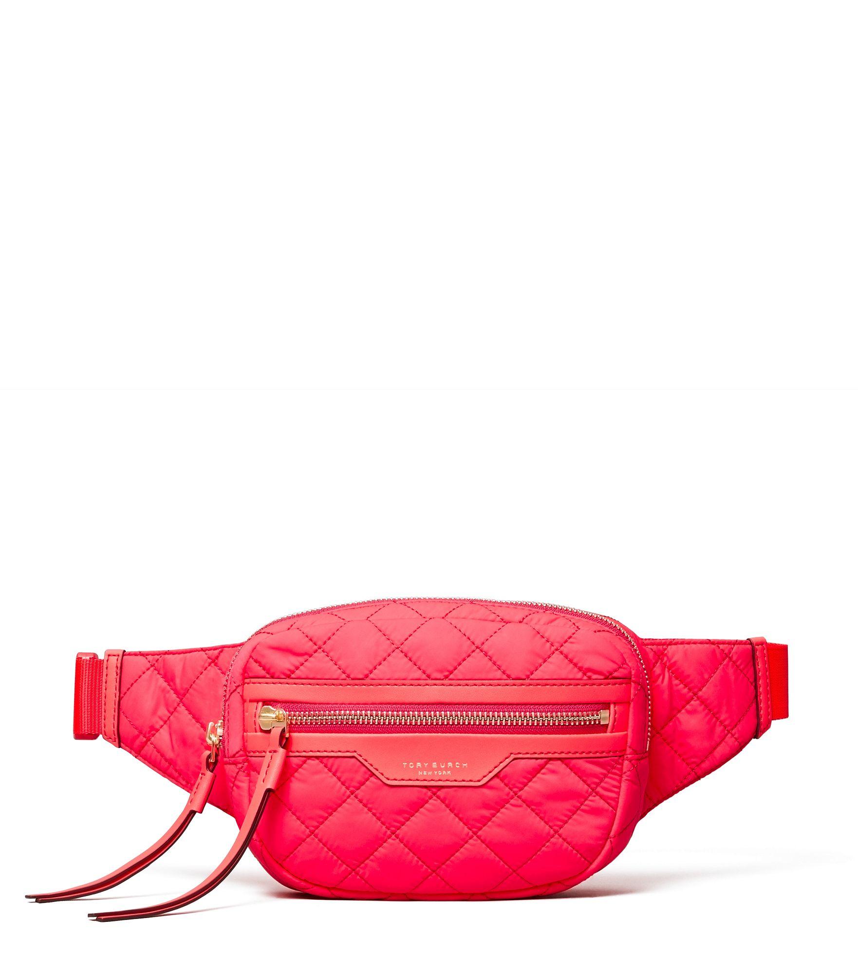 TORY BURCH PERRY QUILTED NYLONBELT BAG-