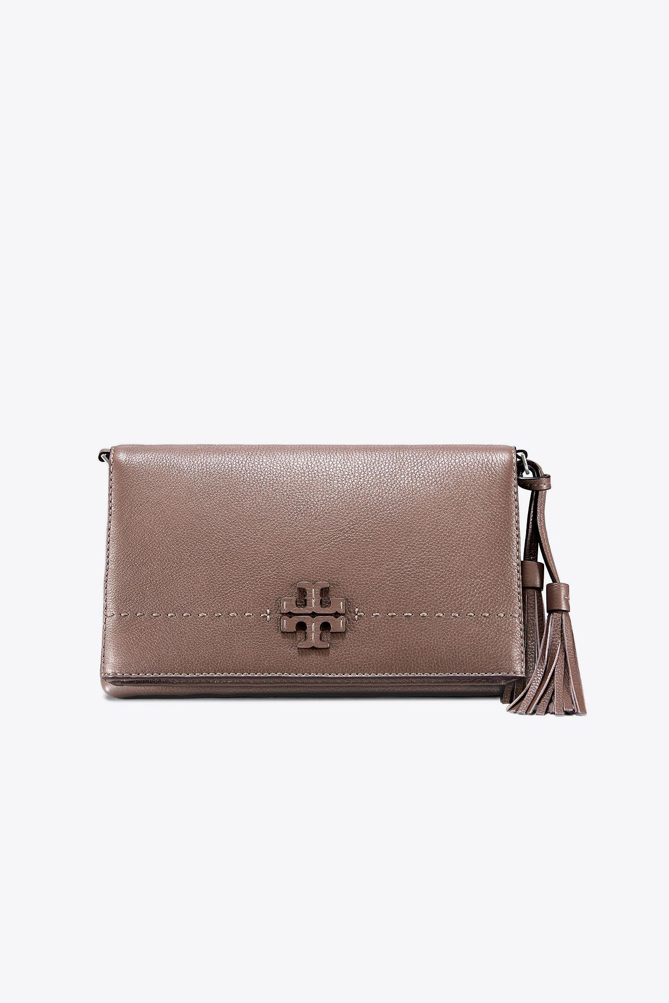 Lyst Tory Burch Mcgraw Foldover Crossbody in Brown
