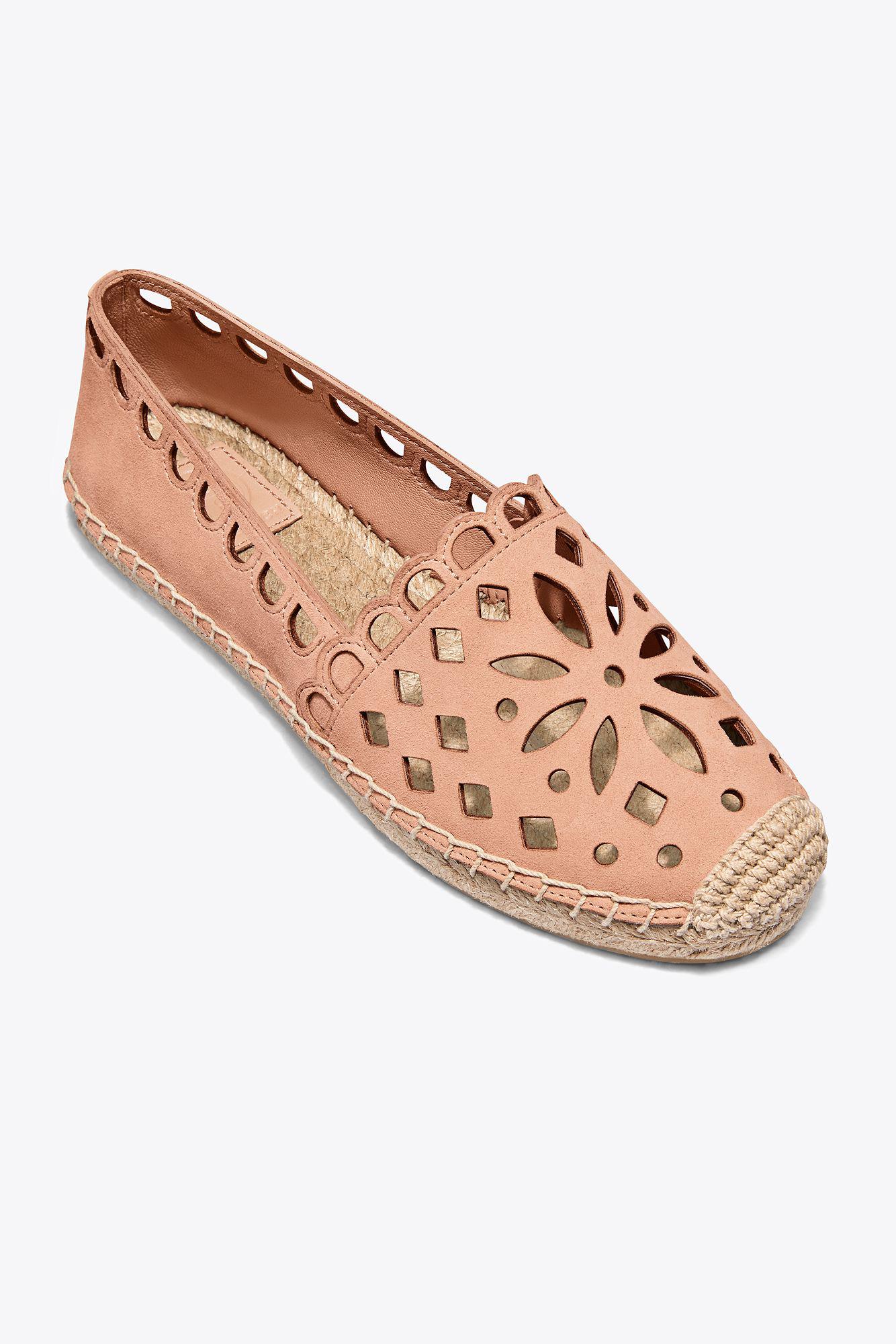 tory burch may perforated espadrille flat