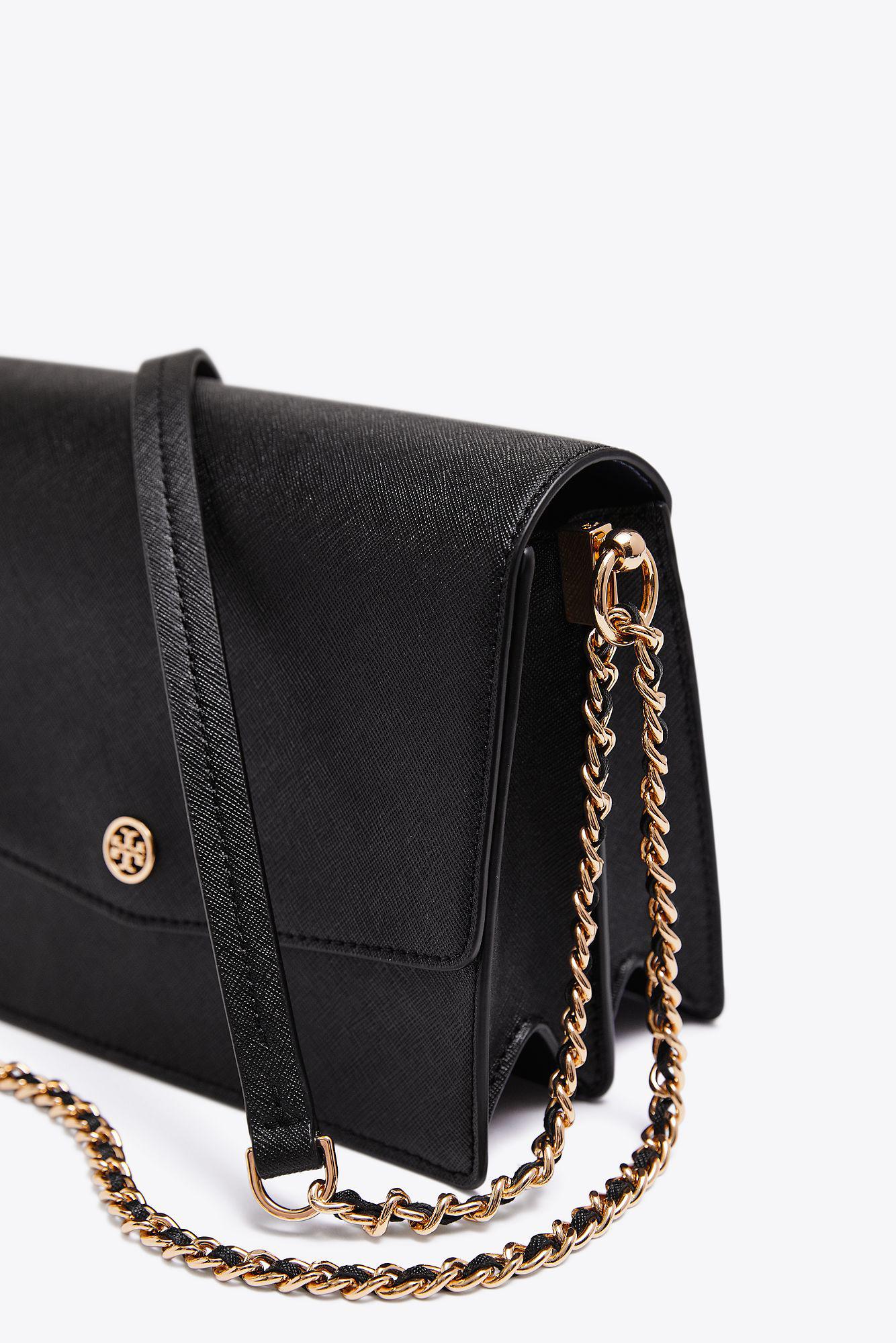 Tory Burch Leather Robinson Convertible Shoulder Bag in Black - Lyst