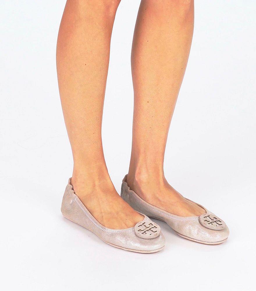 tory burch silver minnie flats