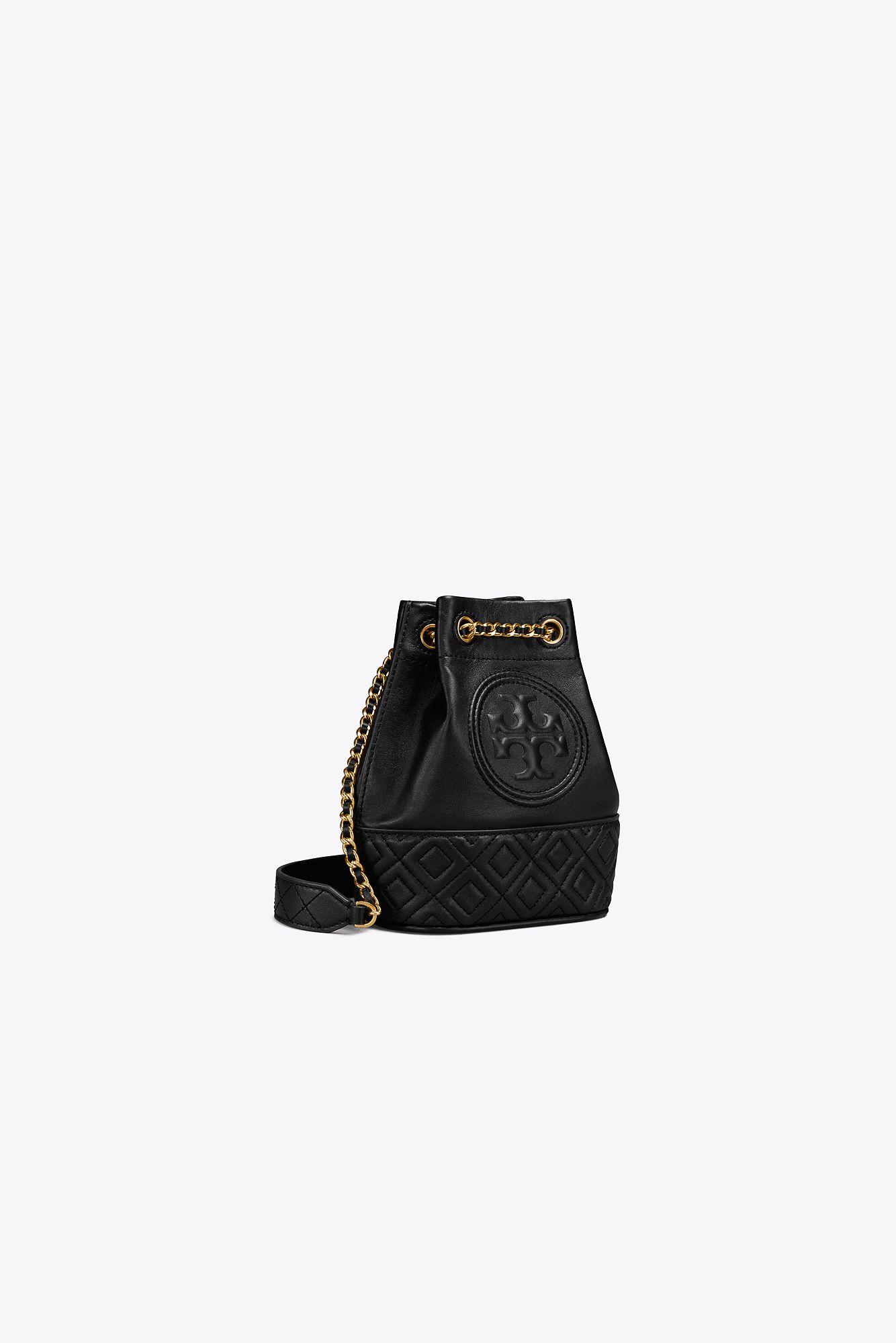 Tory Burch Fleming Soft Mini Bucket Bag Black – Balilene