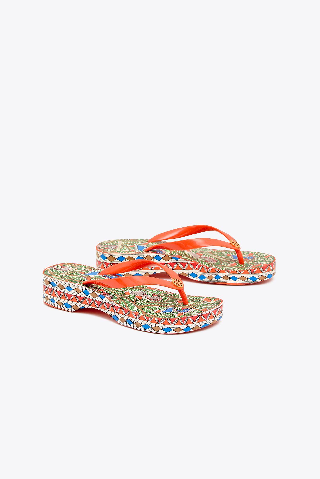 tory burch orange flip flops