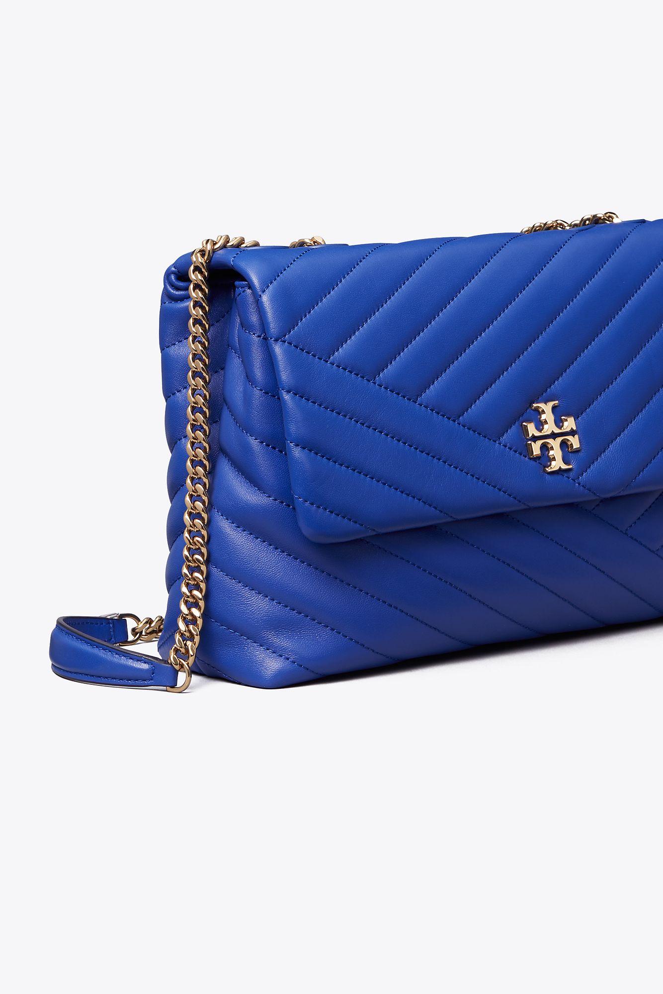 Tory Burch Leather Kira Chevron Convertible Shoulder Bag in Blue - Lyst