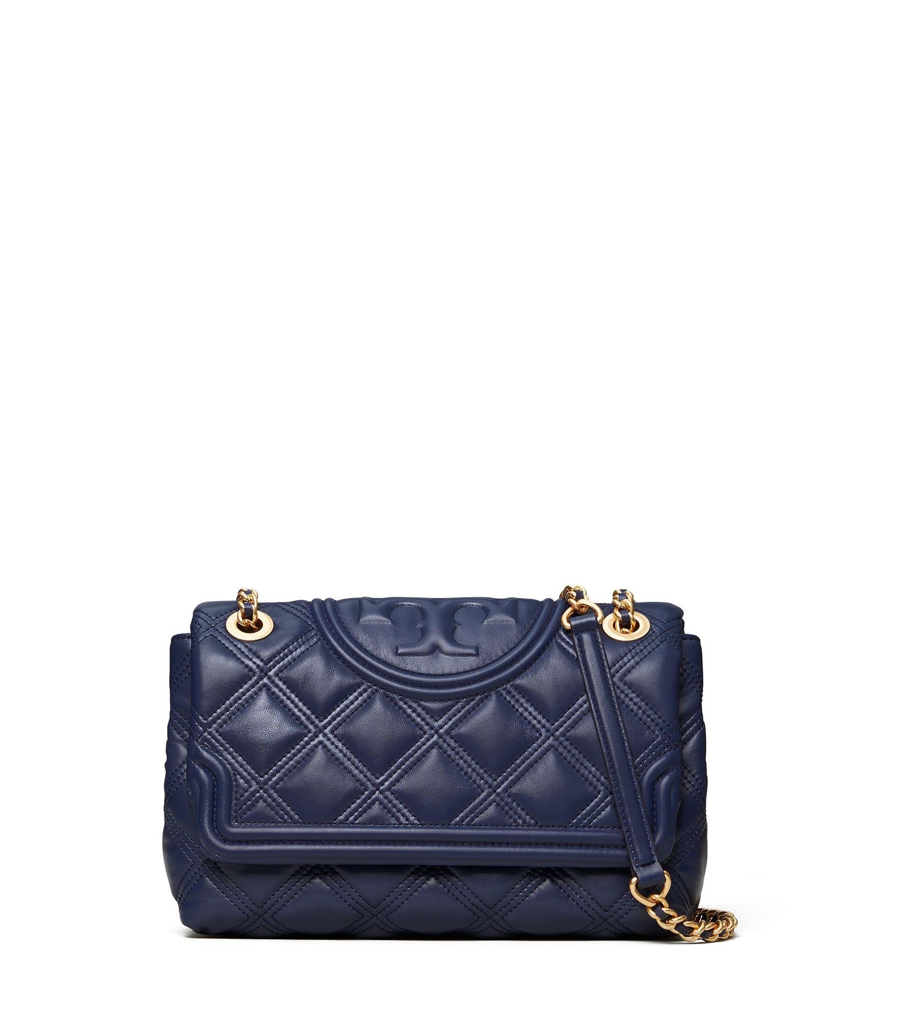 Tory Burch Fleming Soft Convertible Leather Shoulder Bag in Blue | Lyst