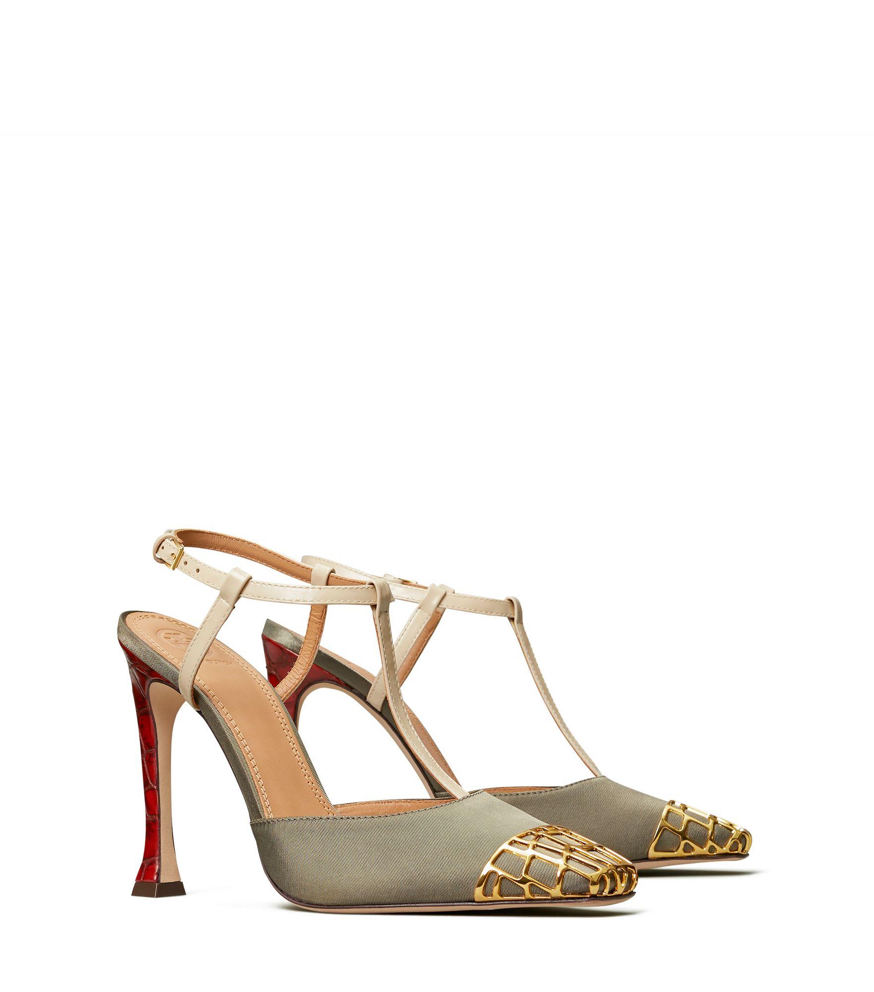 Tory Burch Metal-toe T-strap Pump | Lyst