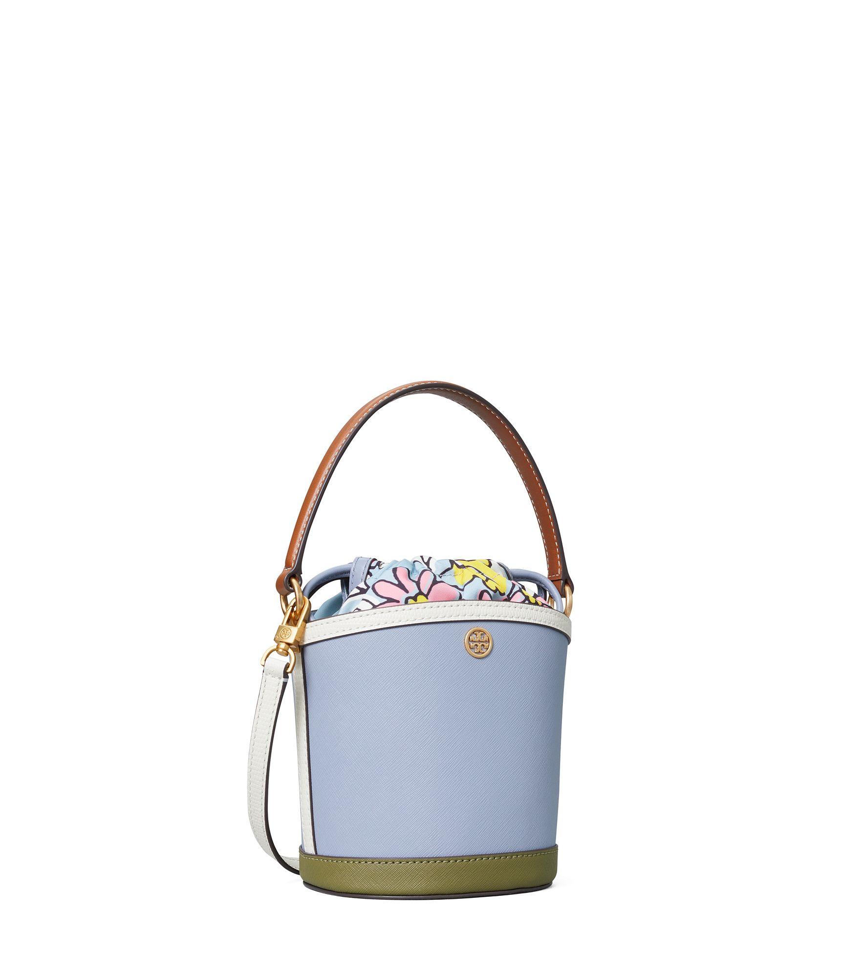 Tory Burch Robinson Color-block Mini Bucket Bag in Blue | Lyst