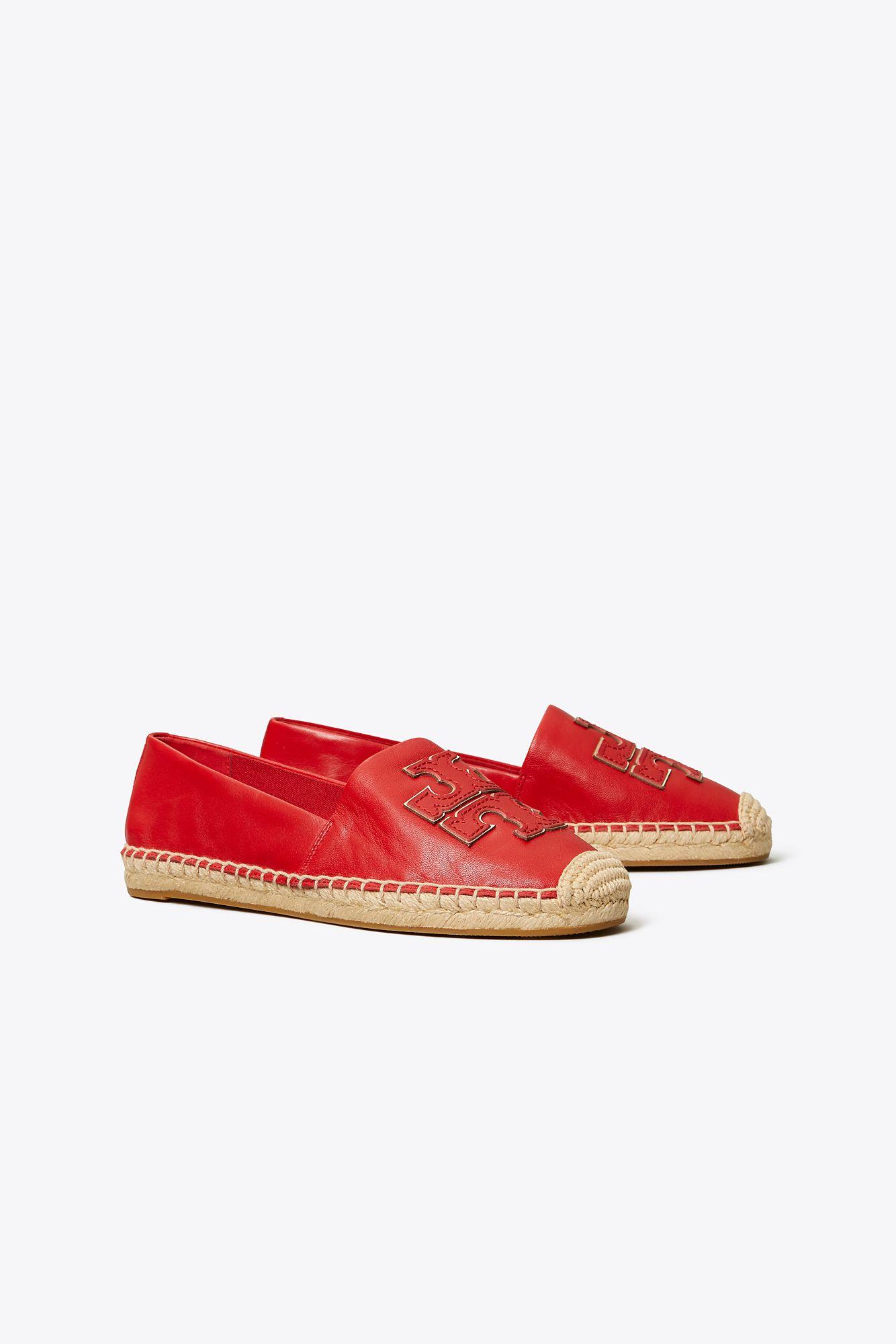 Tory Burch Ines Leather Espadrilles in Red | Lyst