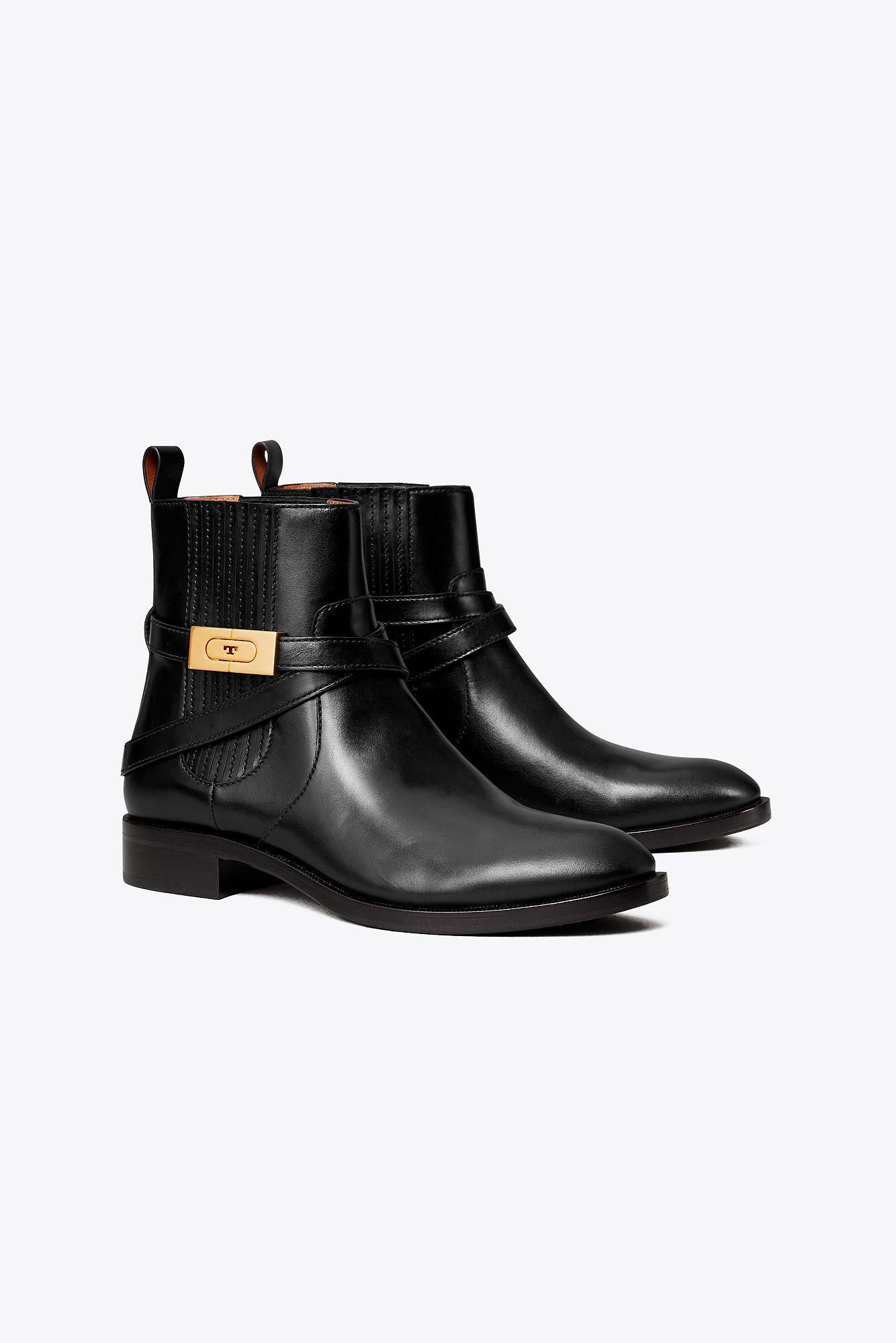 Tory Burch T-hardware Chelsea Boot in Black | Lyst