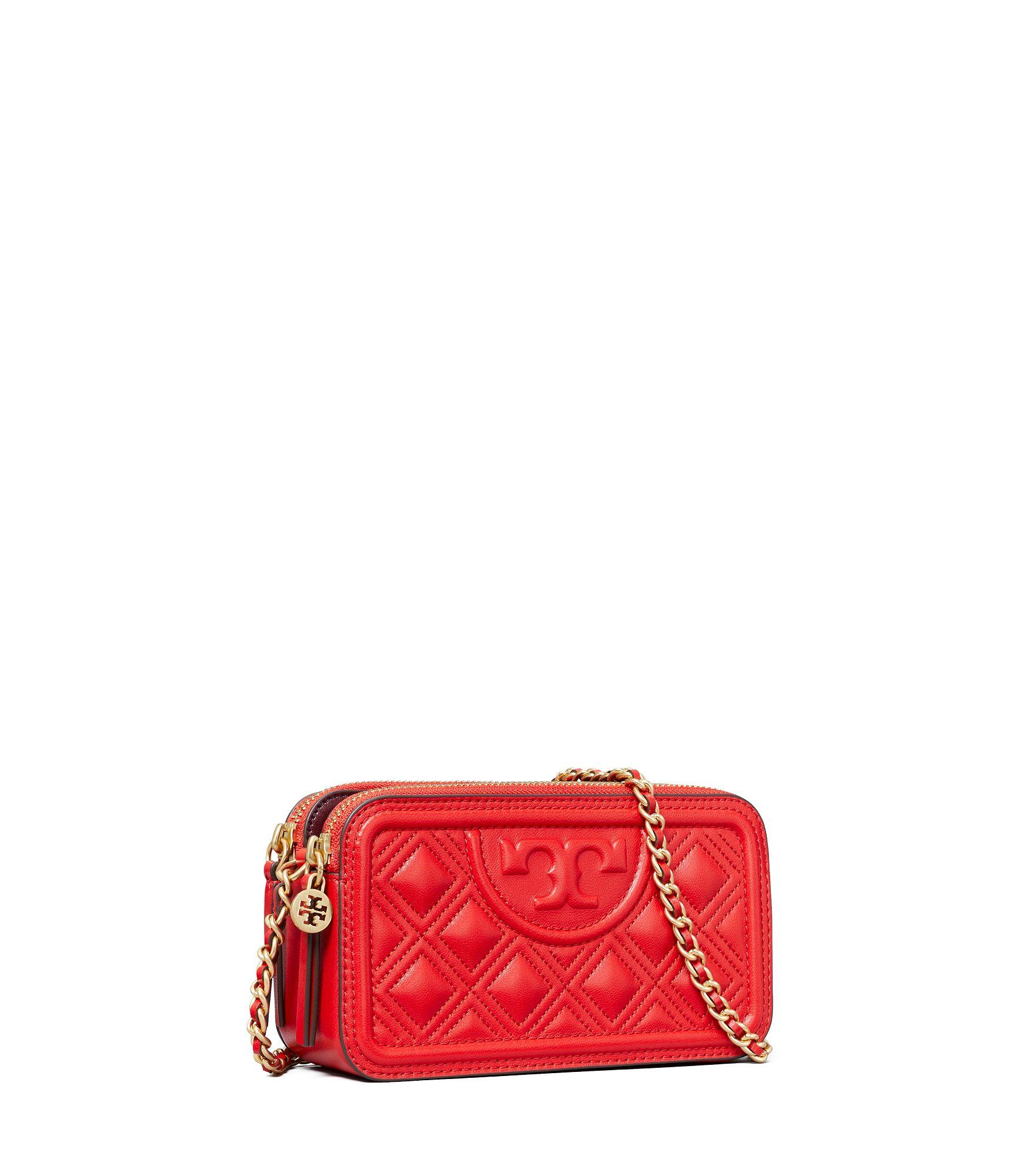 Tory Burch Fleming Double-zip Mini Bag in Red | Lyst