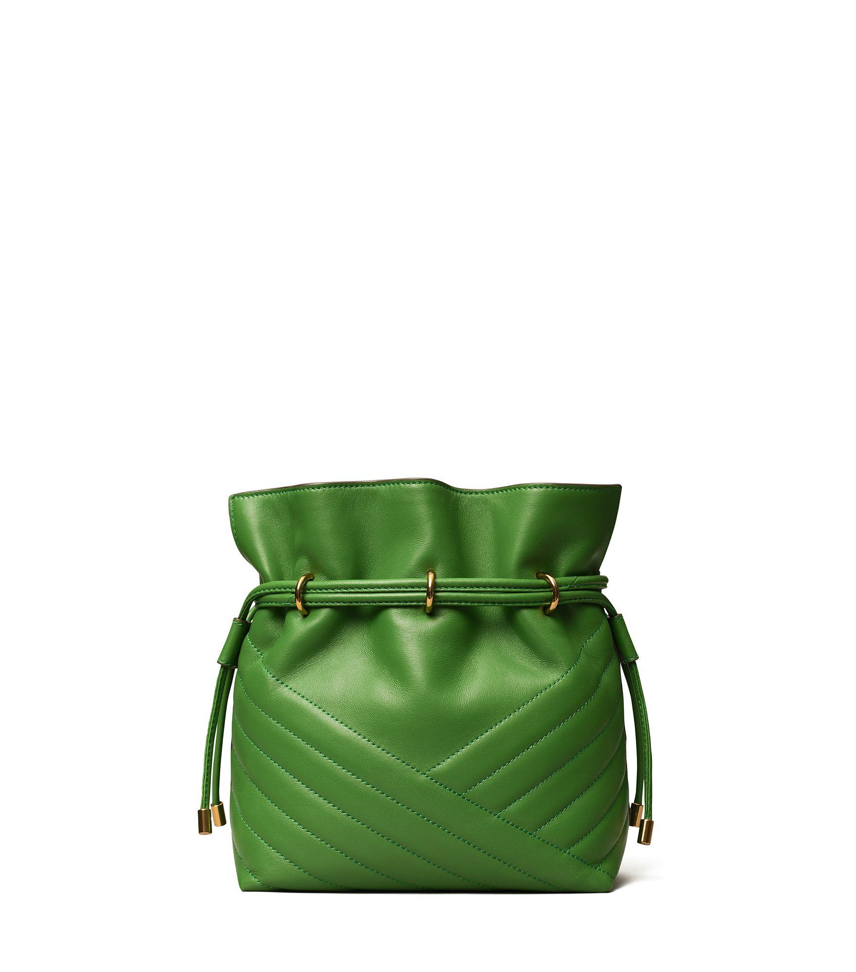 Tory Burch Kira Chevron Mini Bucket Bag in Green