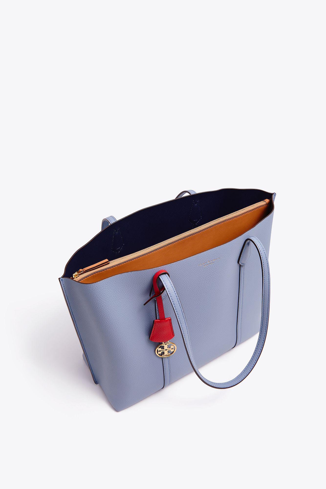 tory burch perry tote blue yonder