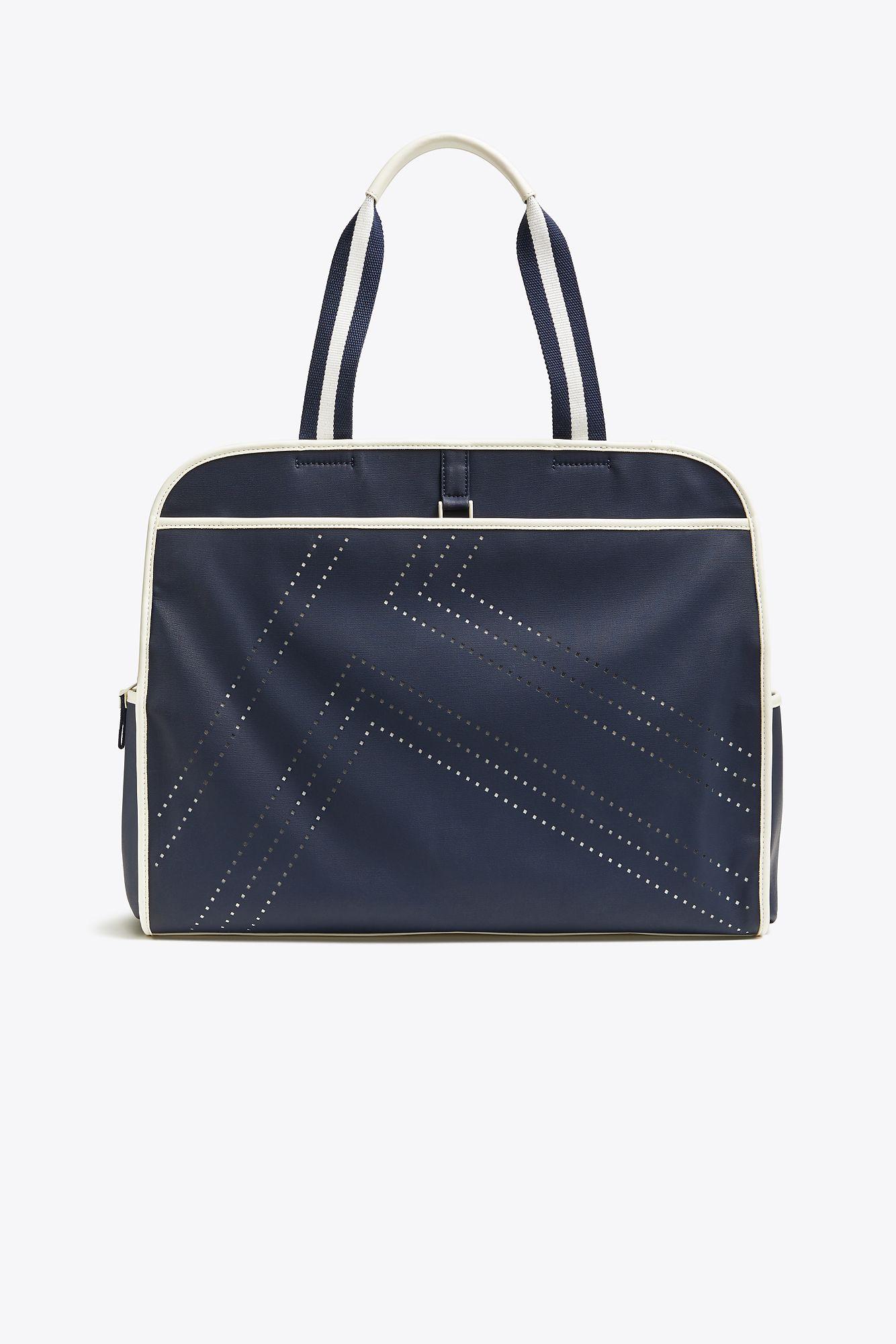 Tory Sport Convertible Perforated t Tennis Tote in Blue Lyst
