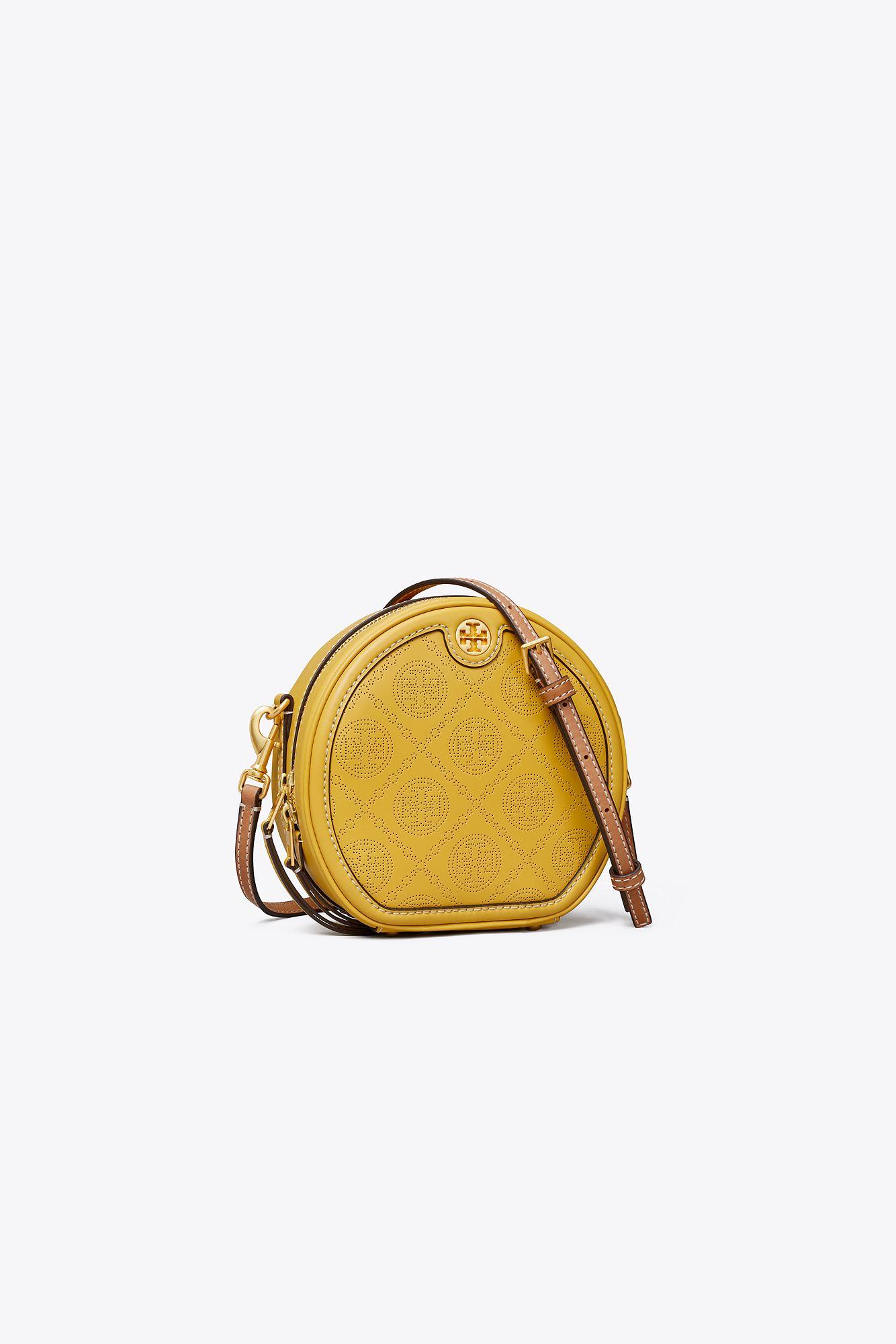 Tory Burch T Monogram Perforated Moon in Yellow | Lyst