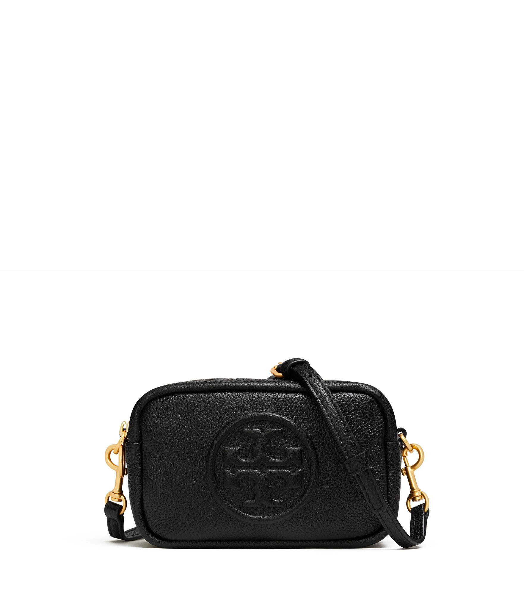 Tory Burch Leather Perry Bombe Mini Bag in Black - Lyst