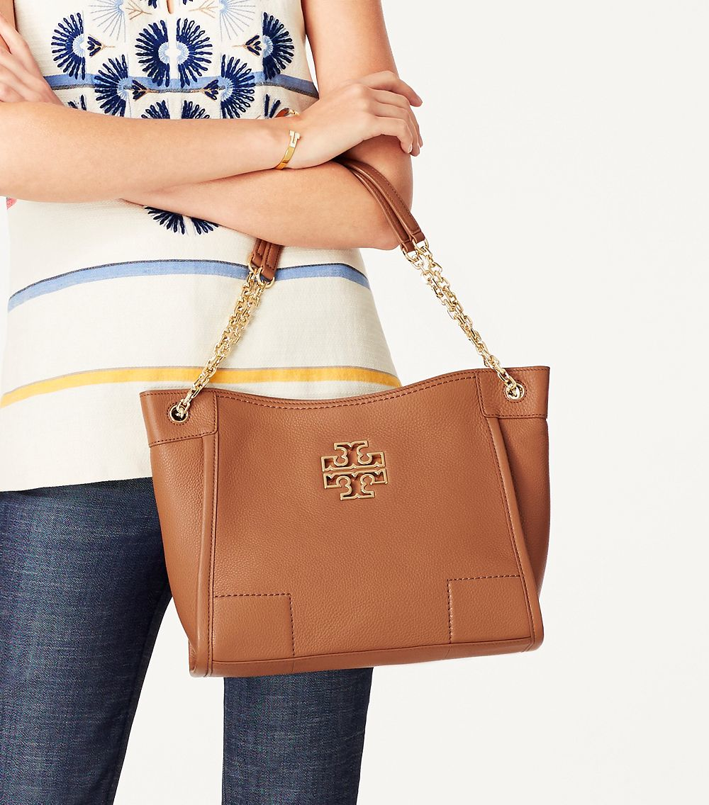TORY BURCH BRITTEN SMALL SLOUCHY TOTE pink 