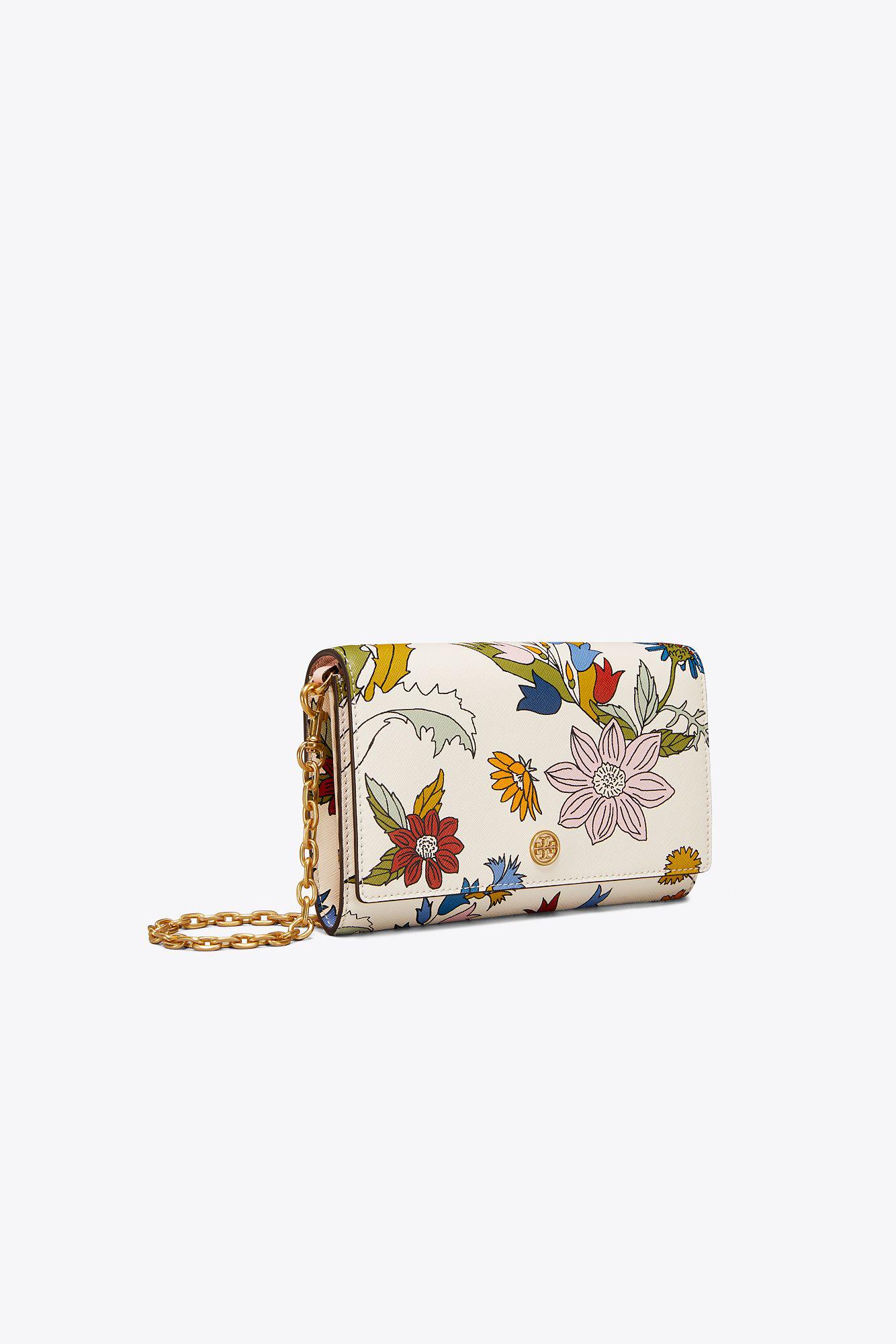 Tory Burch Robinson Floral Chain Wallet | Lyst