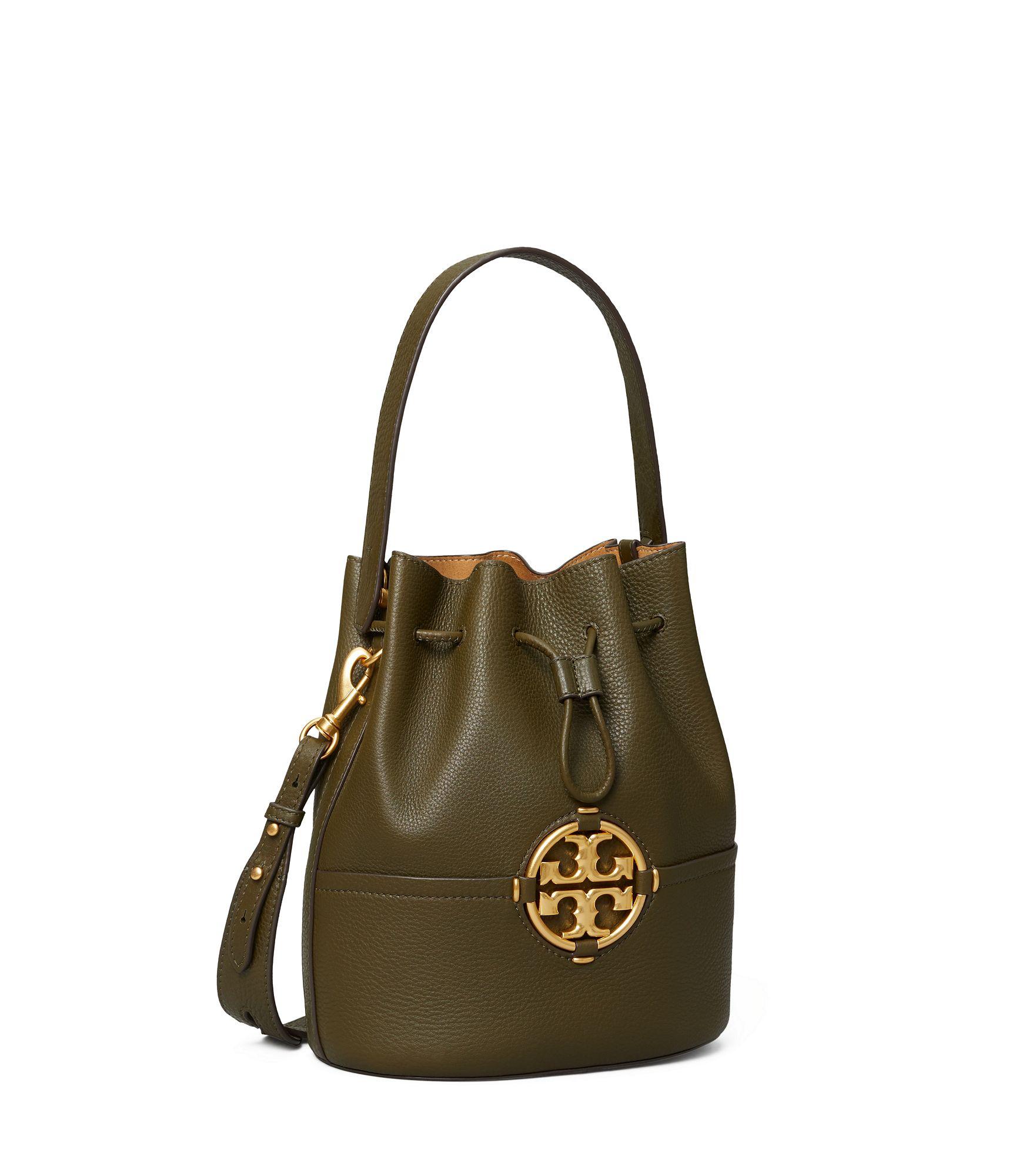 Tory Burch Miller Bucket Bag in Green | Lyst