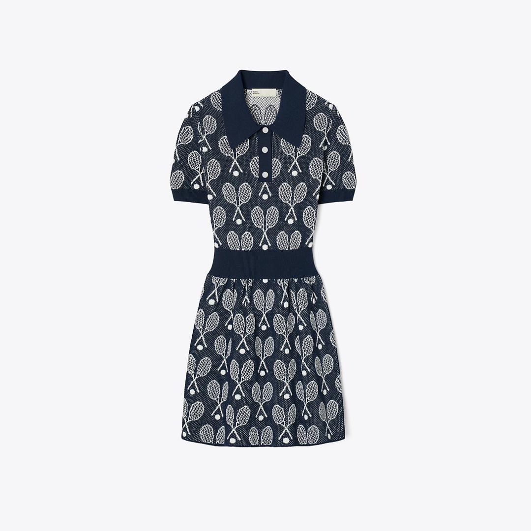 Tory Sport Tory Burch Racquet Mesh Dress in Blue