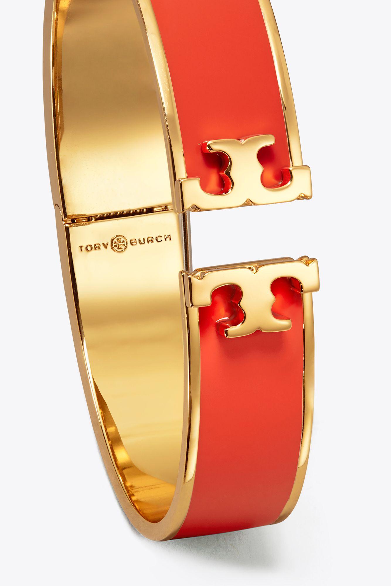Tory Burch Kira Enamel 14mm Bracelet in Orange Lyst