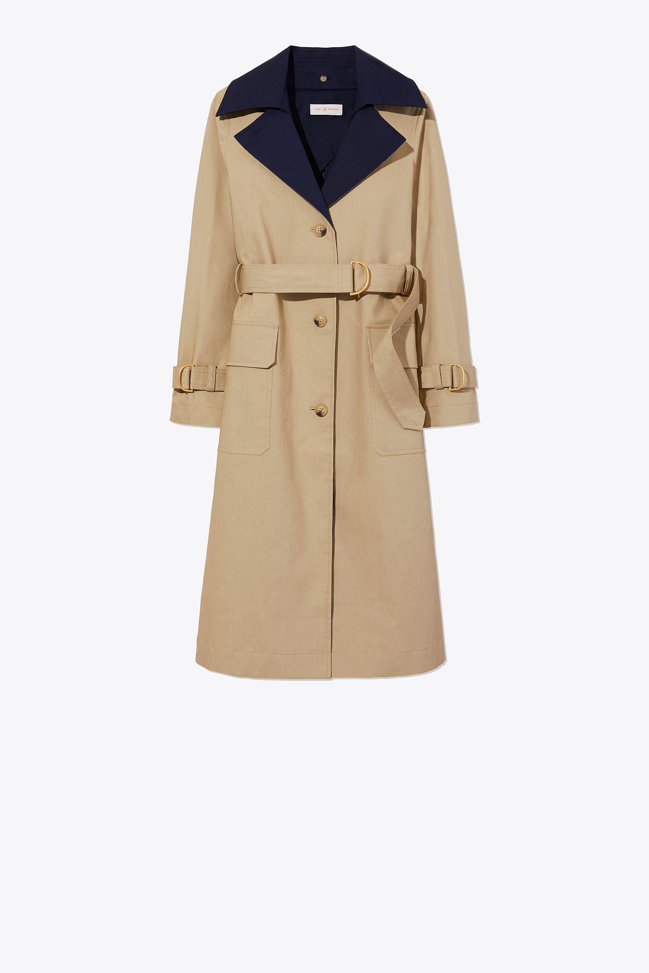 Tory Burch Ashby Cotton Trench Coat in Beige (Natural) - Lyst