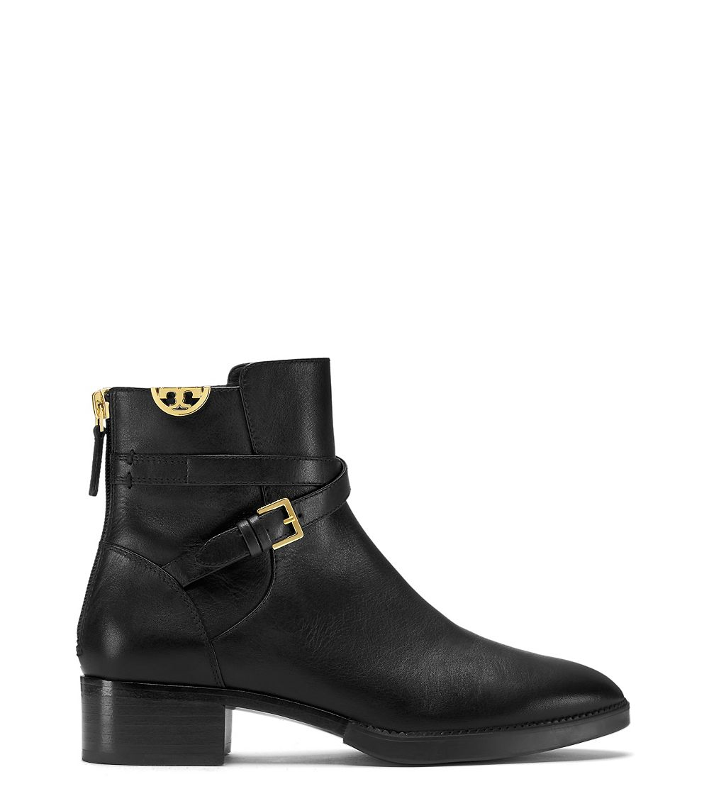 Tory Burch Sidney Leather Ankle Boots in Black - Lyst