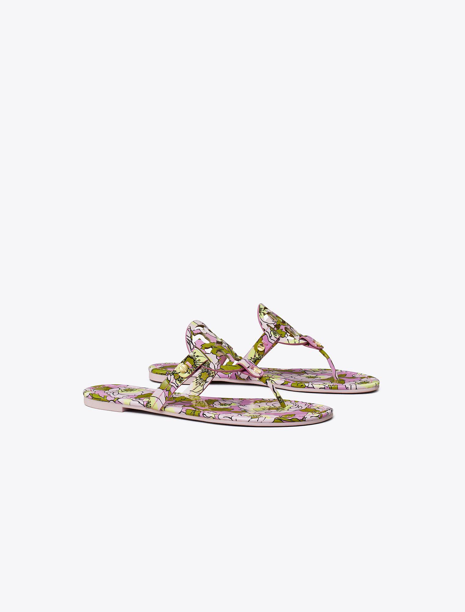 Tory Burch Miller Printed Patent Sandal in White | Lyst