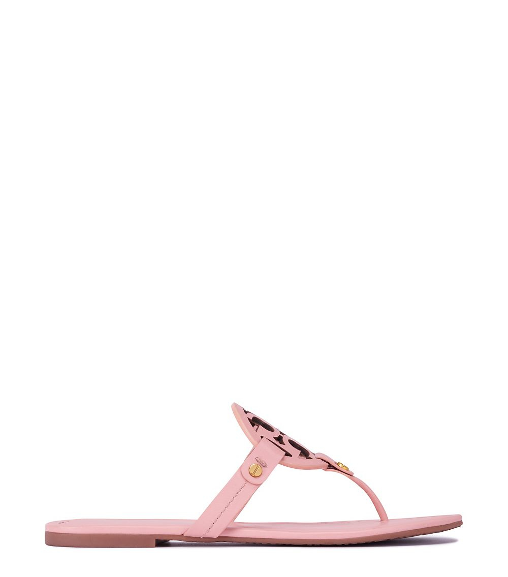 Tory Burch Miller Sandal, Leather in Clay Pink (Pink) - Lyst