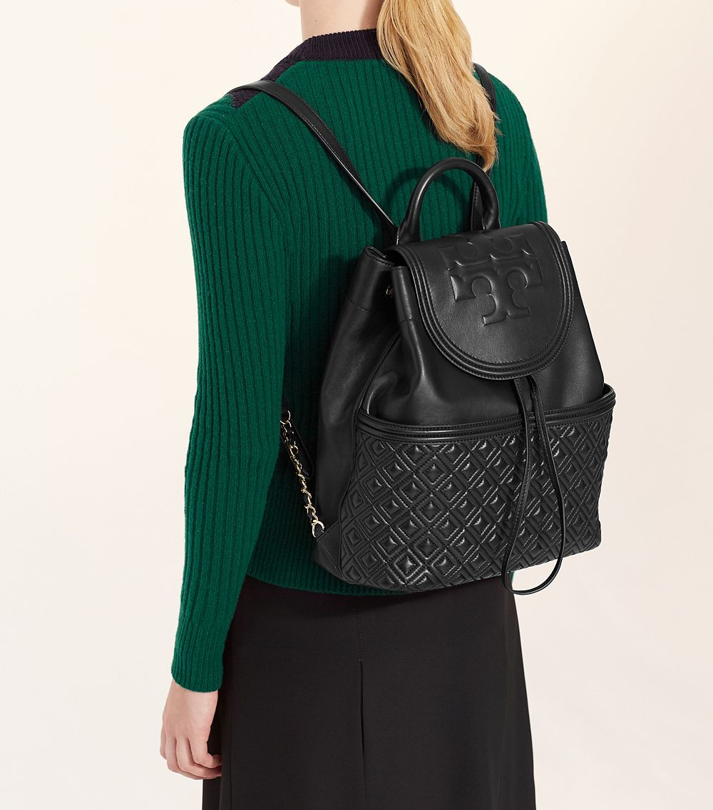 Tory Burch Fleming Backpack in Black | Lyst