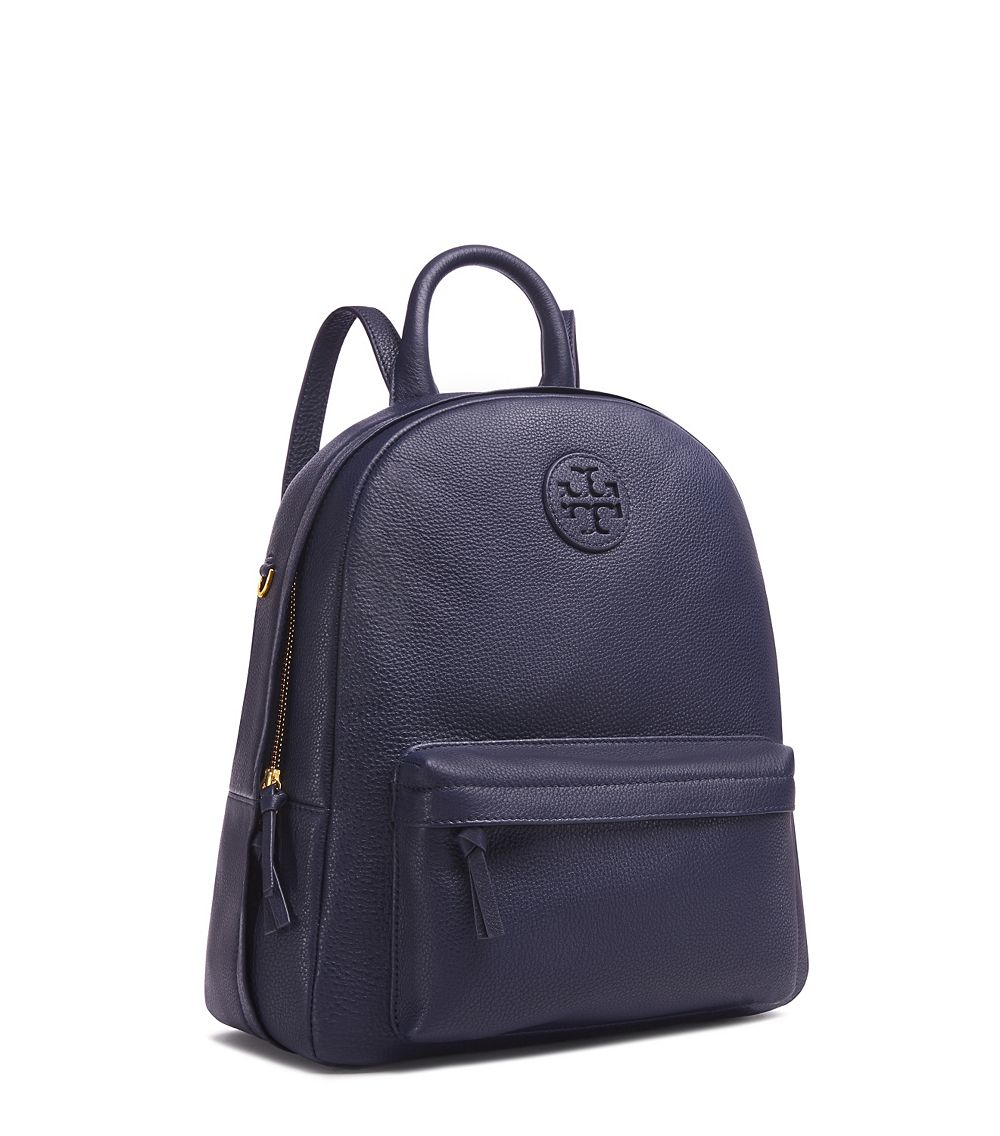 Tory Burch Virginia Leather Details Nylon Backpack in Navy Blue Womens Bags Backpacks - Save 21% Blue 