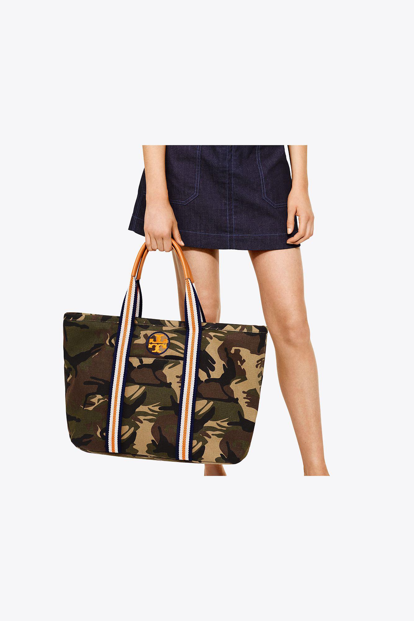 tory burch camo tote