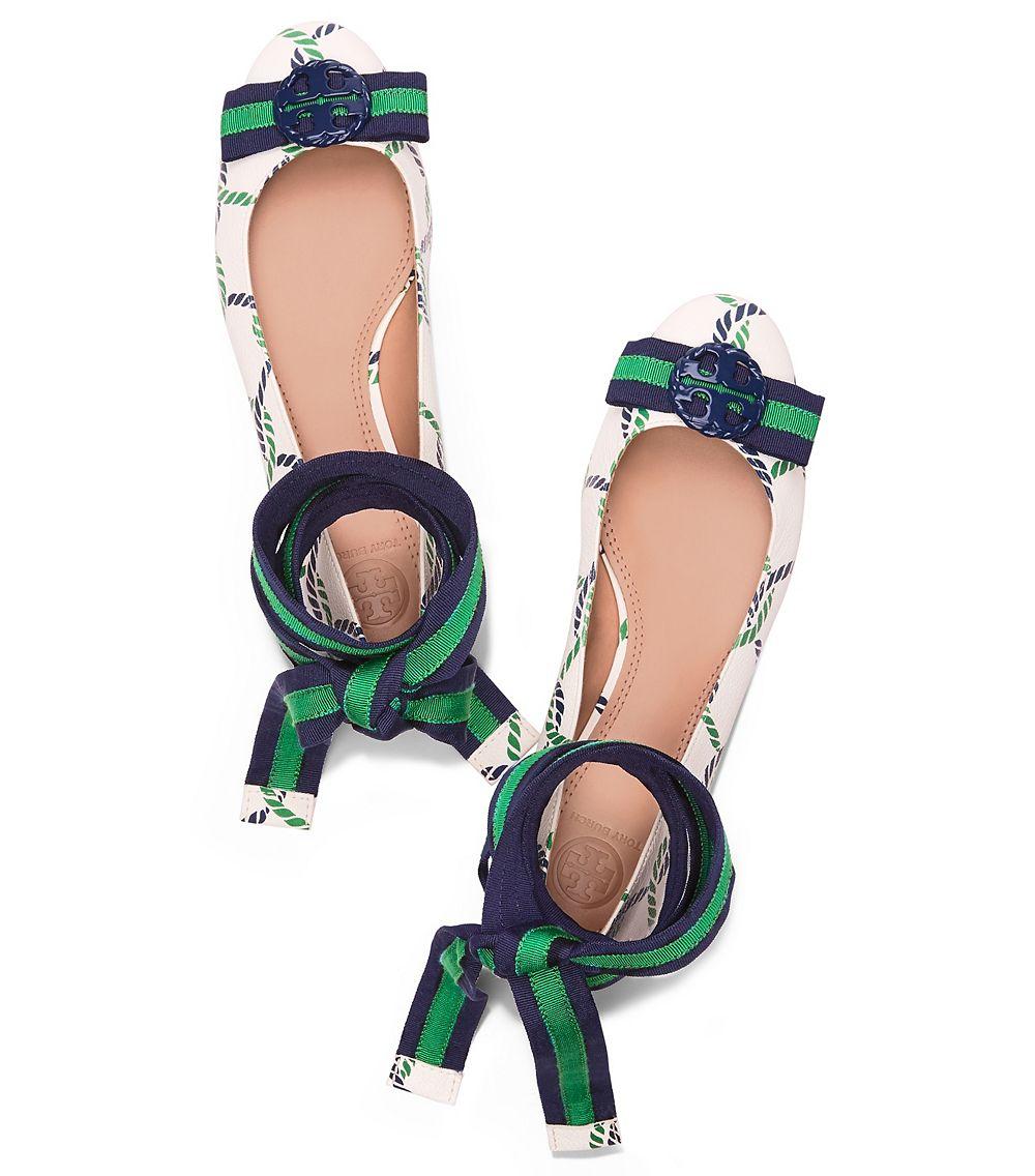 tory burch maritime ankle wrap ballet flat