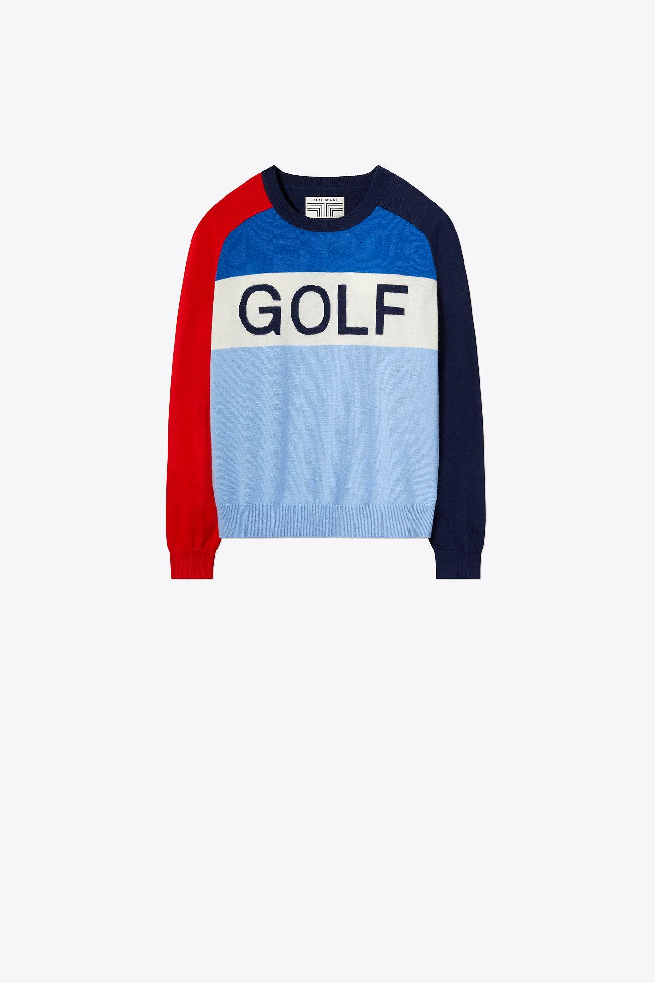 Tory Sport Cashmere Golf Sweater in Blue - Lyst