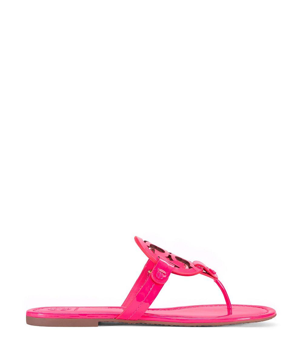 RARE Tory Burch Miller Sandals Patent Leather Petunia Pink Barbie 8