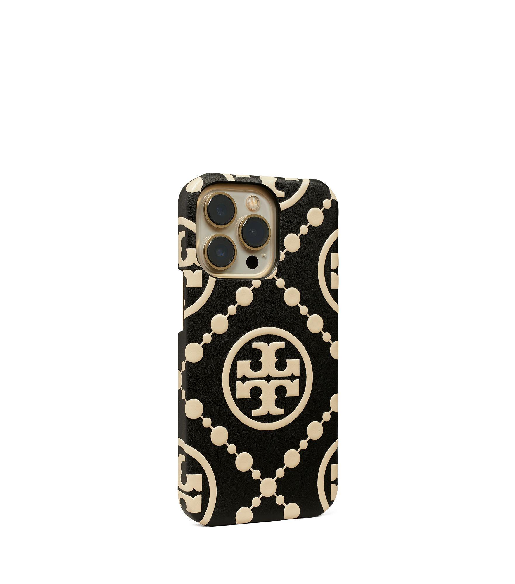 Tory Burch T Monogram Contrast Embossed Phone Case in Black Lyst