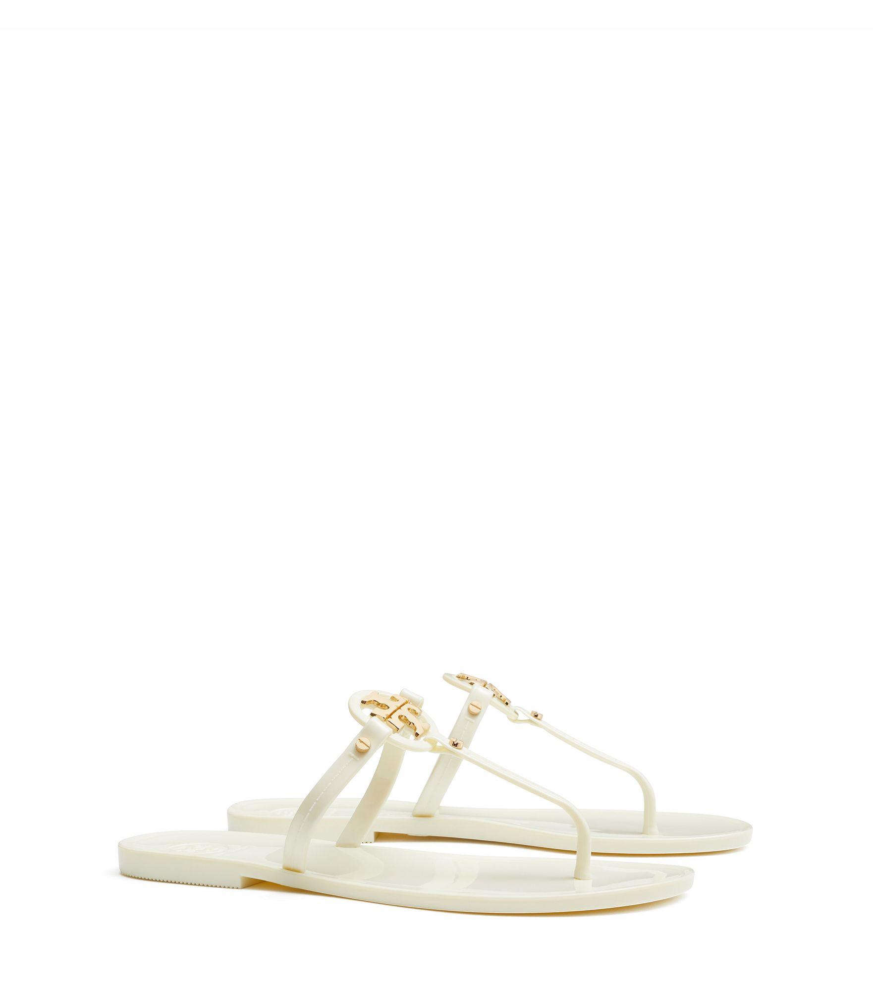 Tory Burch Mini Miller Jelly Thong Sandals in White | Lyst UK