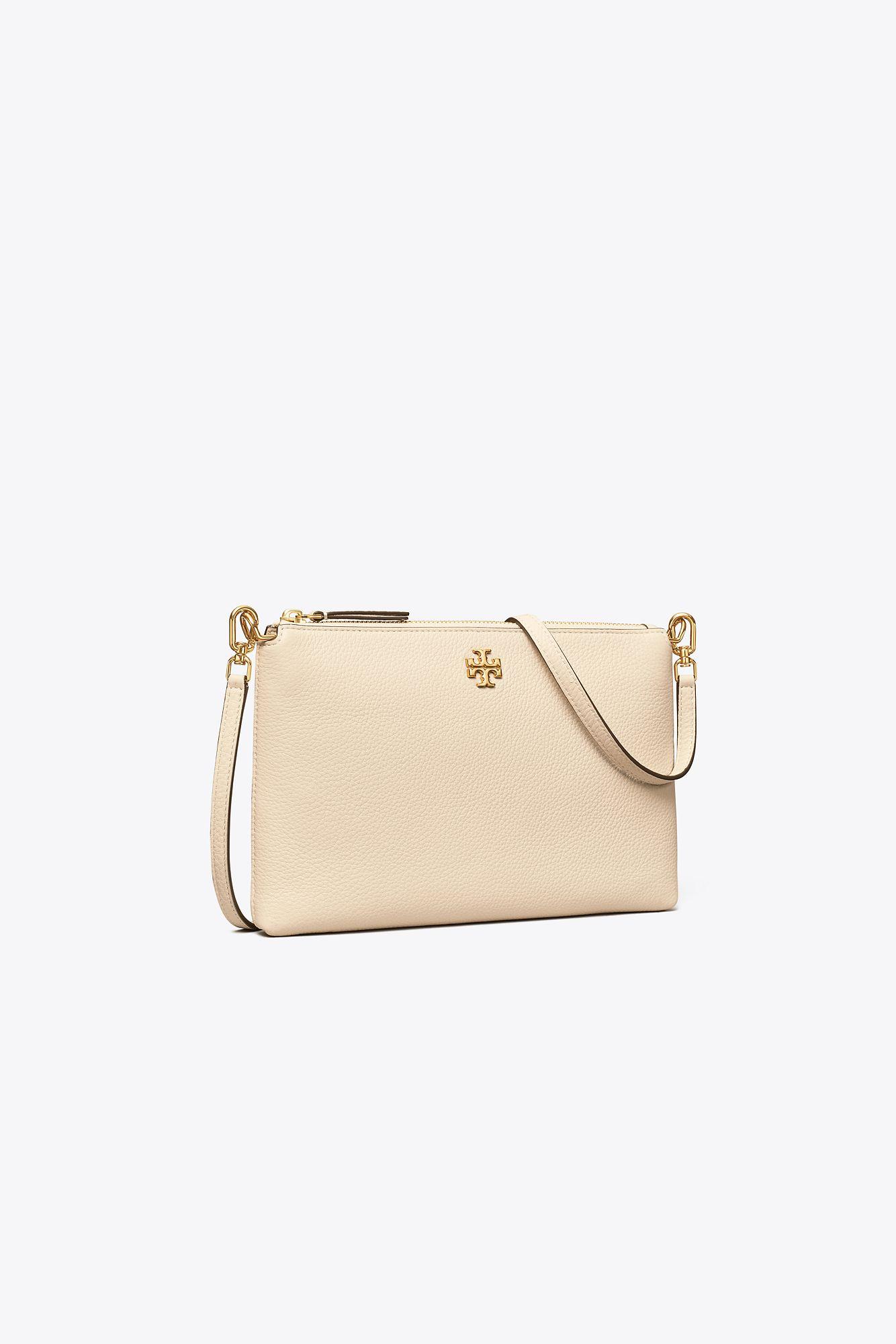 Tory Burch Mercer Pebbled Zip Crossbody in Natural Lyst