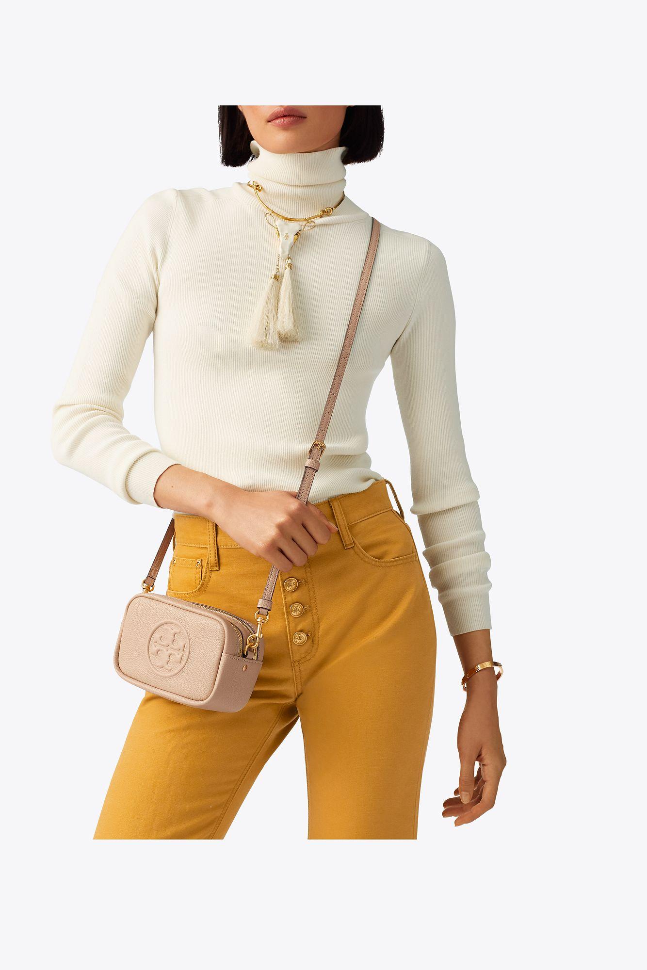 Tory Burch Leather Perry Bombe Mini Bag in Natural - Lyst