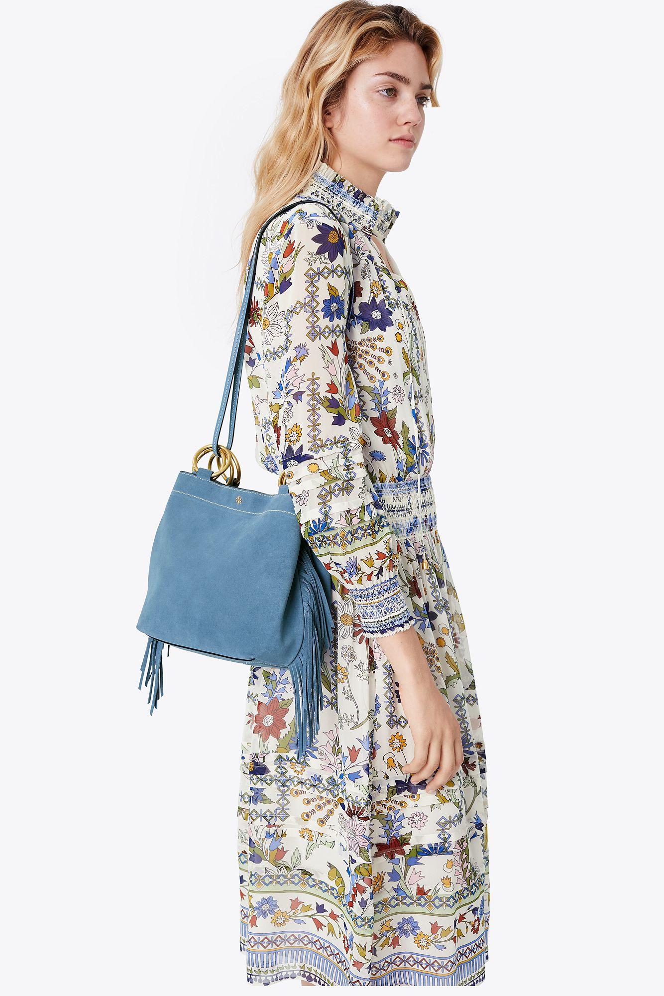 tory burch farrah fringe small tote