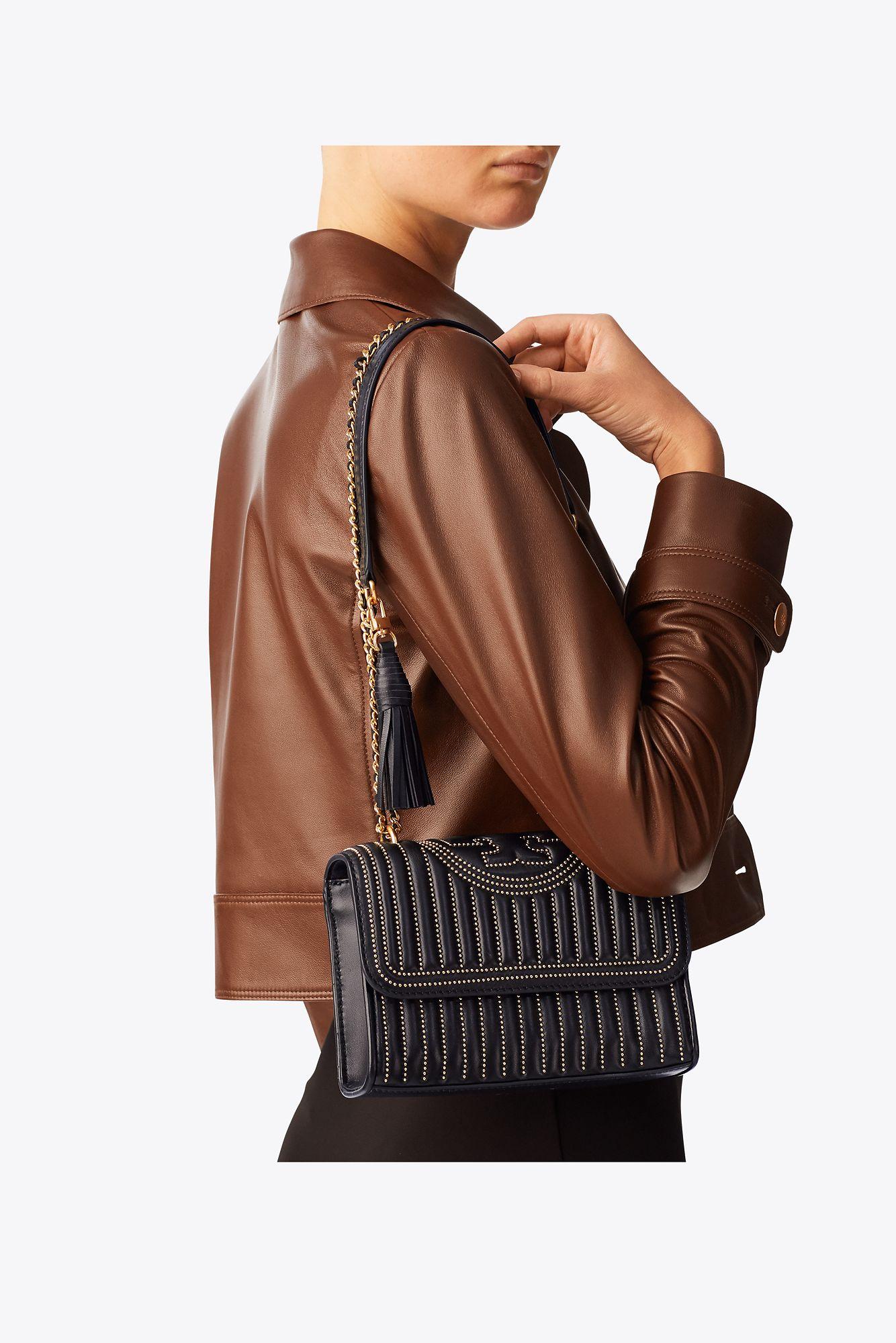 tory burch studded quilted leather shoulder bag