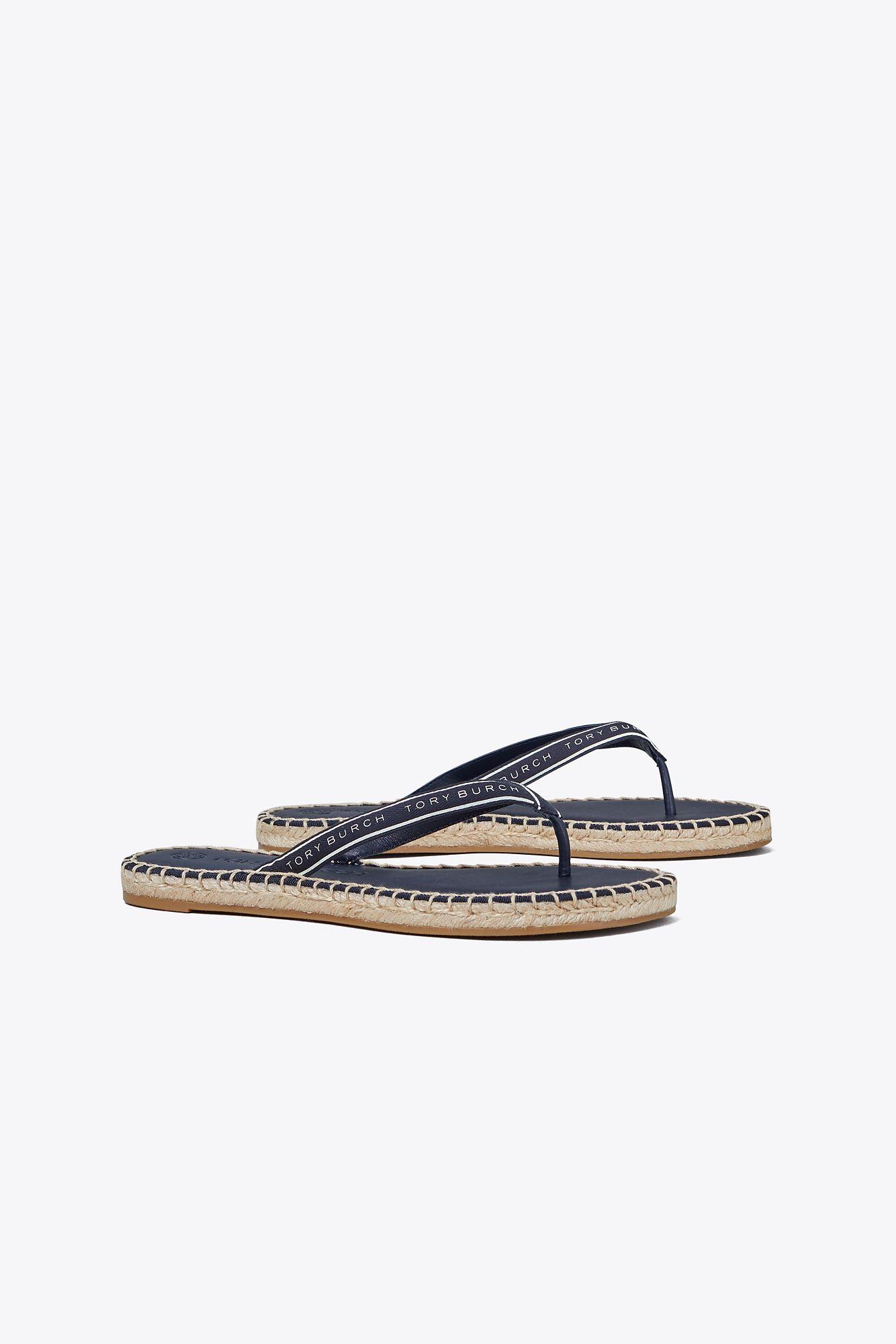 Tory Burch Tory Ribbon Thong Espadrille in White | Lyst