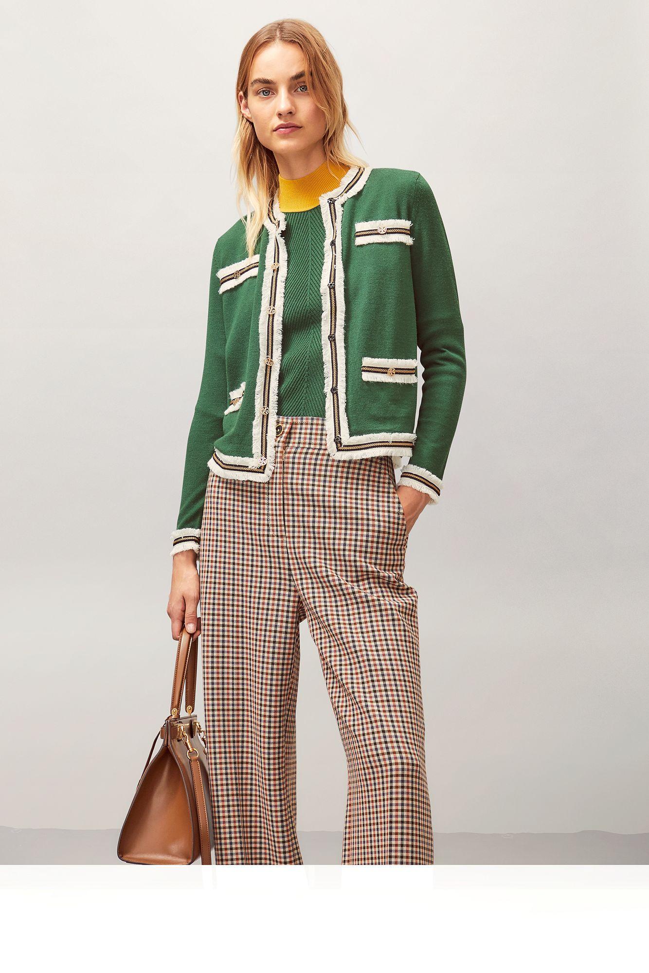 tory burch kendra fringed cardigan