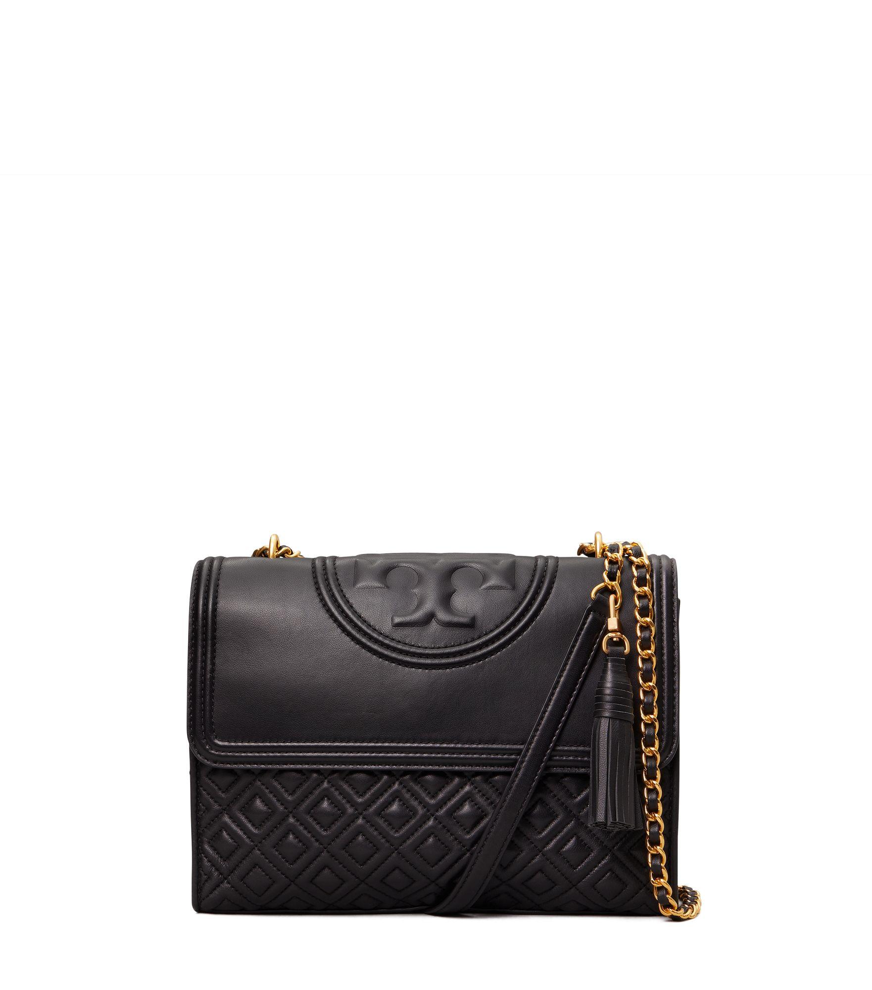 Tory Burch Leather Fleming Convertible Shoulder Bag in Black Lyst