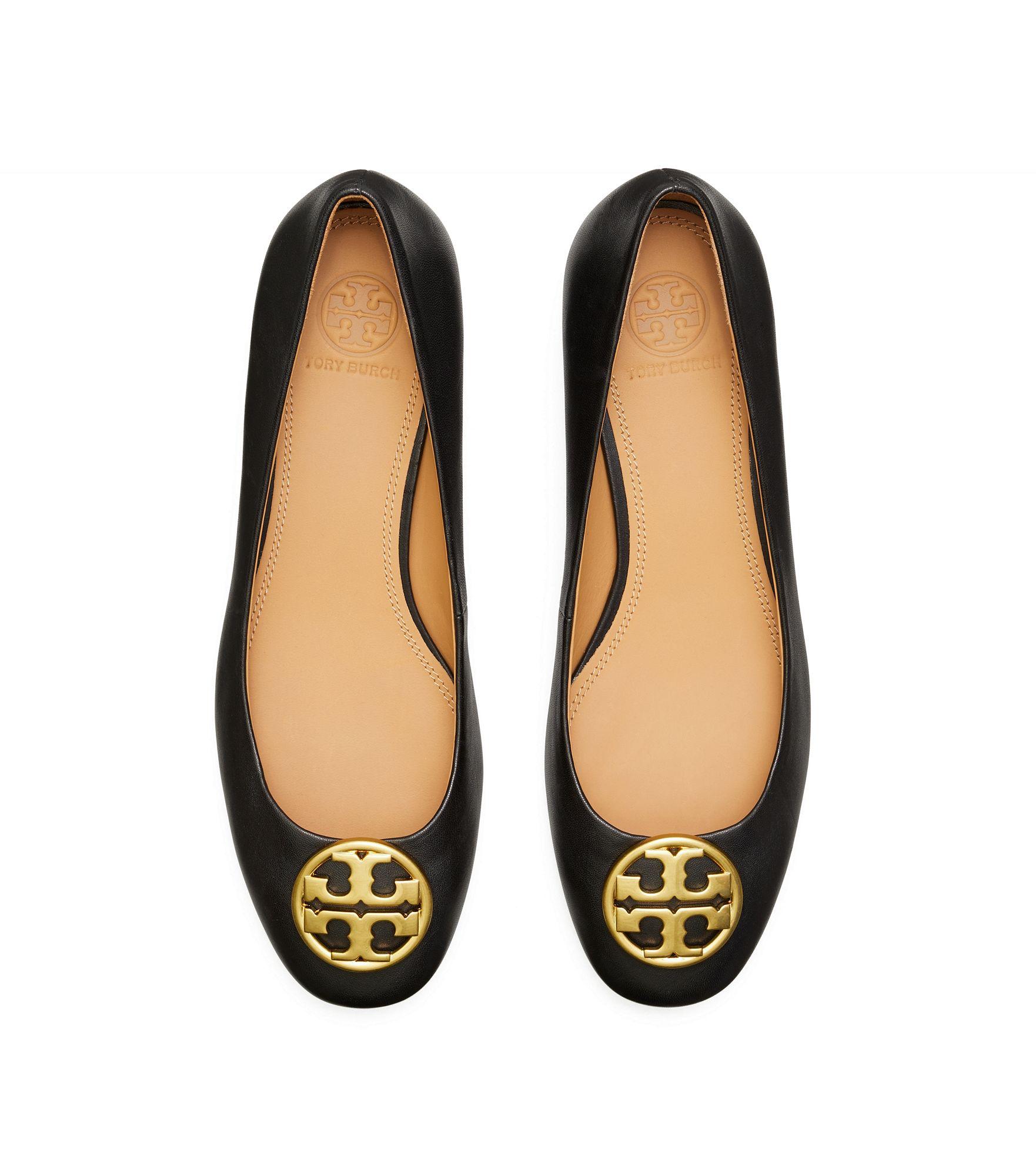 Tory Burch Leather Chelsea Heelsed Ballet Flats in Black - Lyst