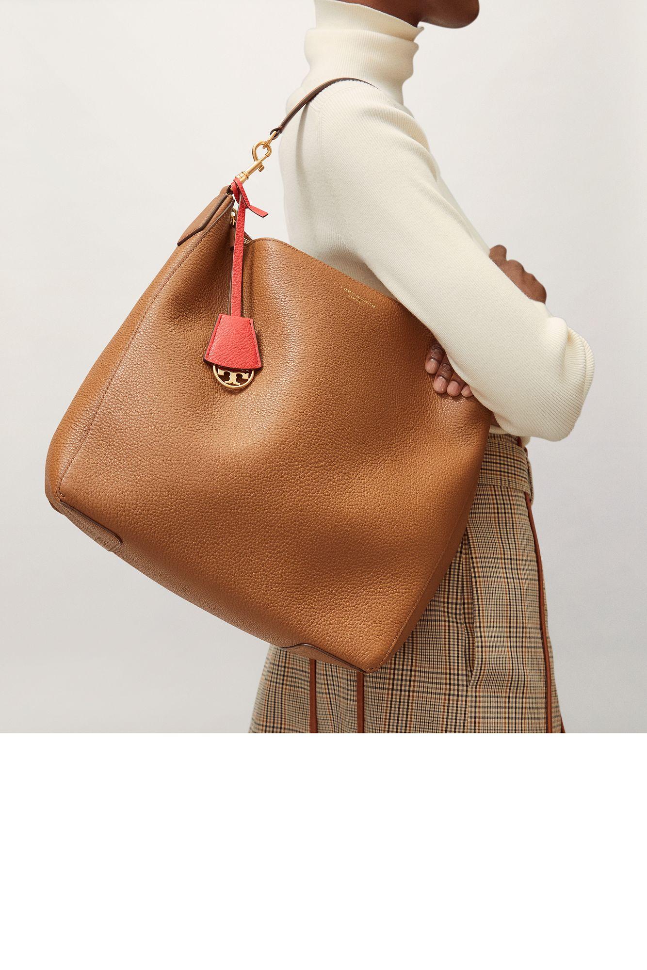 tory burch leather hobo bag