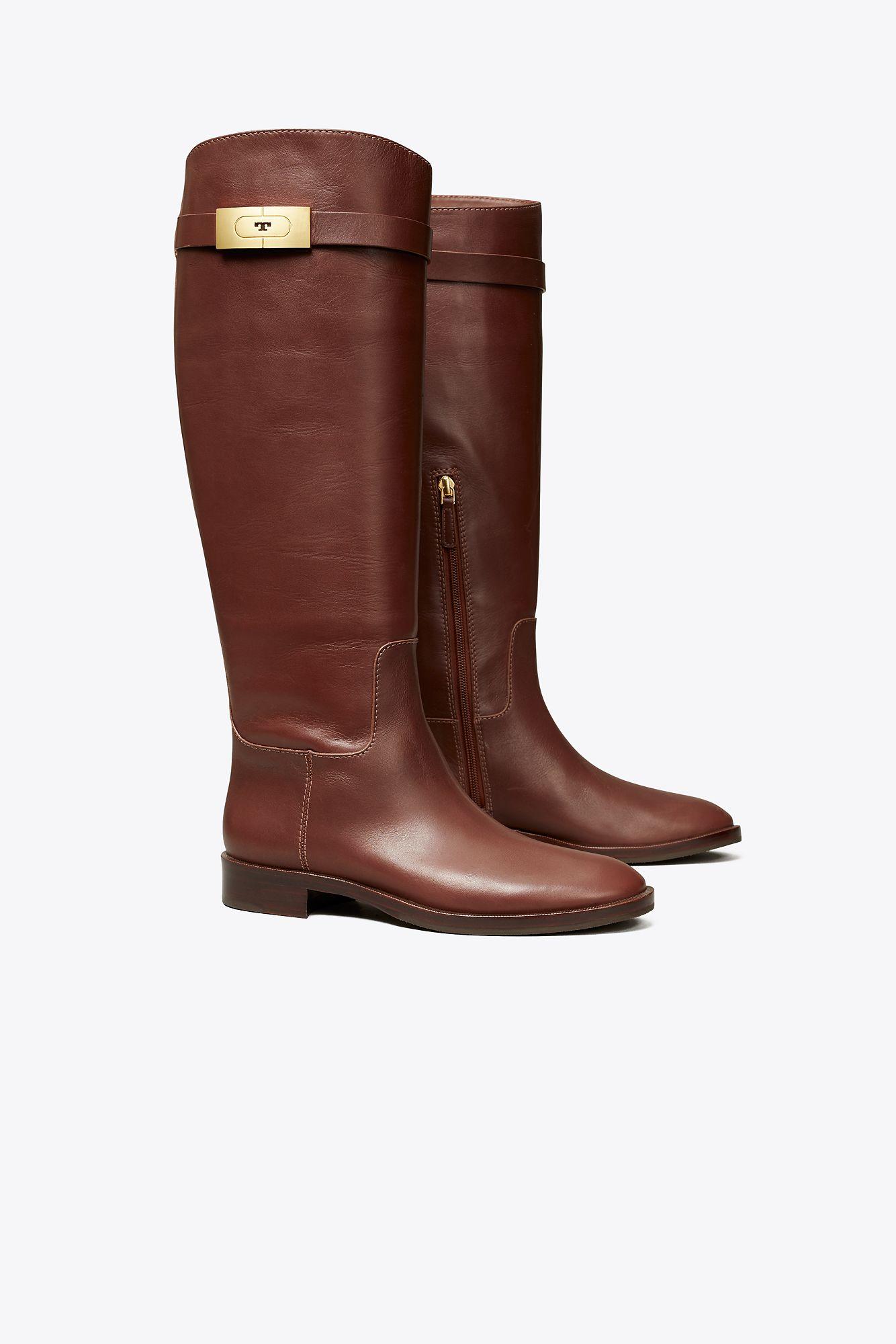 Tory Burch T-hardware Riding Boot in Brown | Lyst