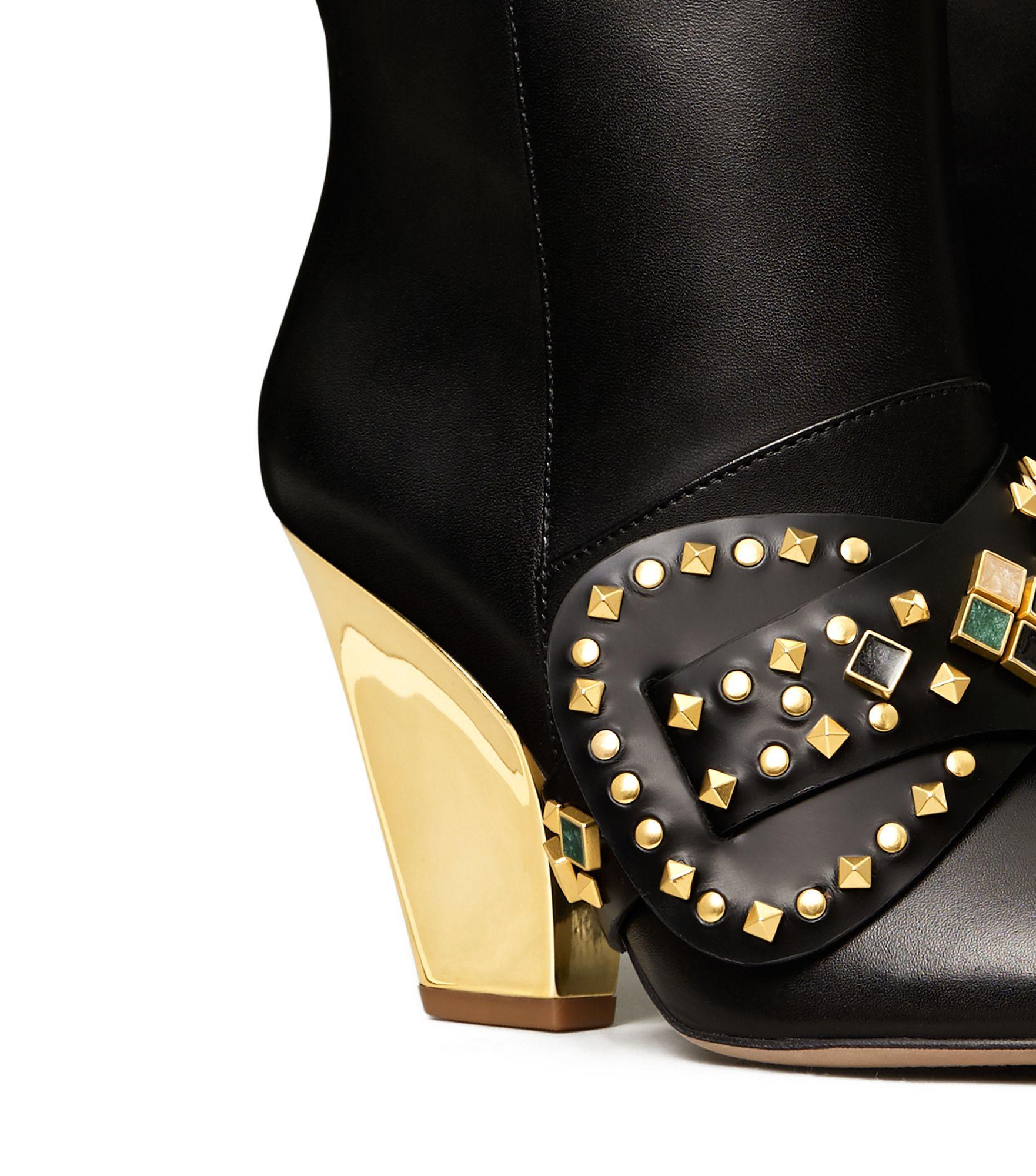 tory burch lila patchwork boot