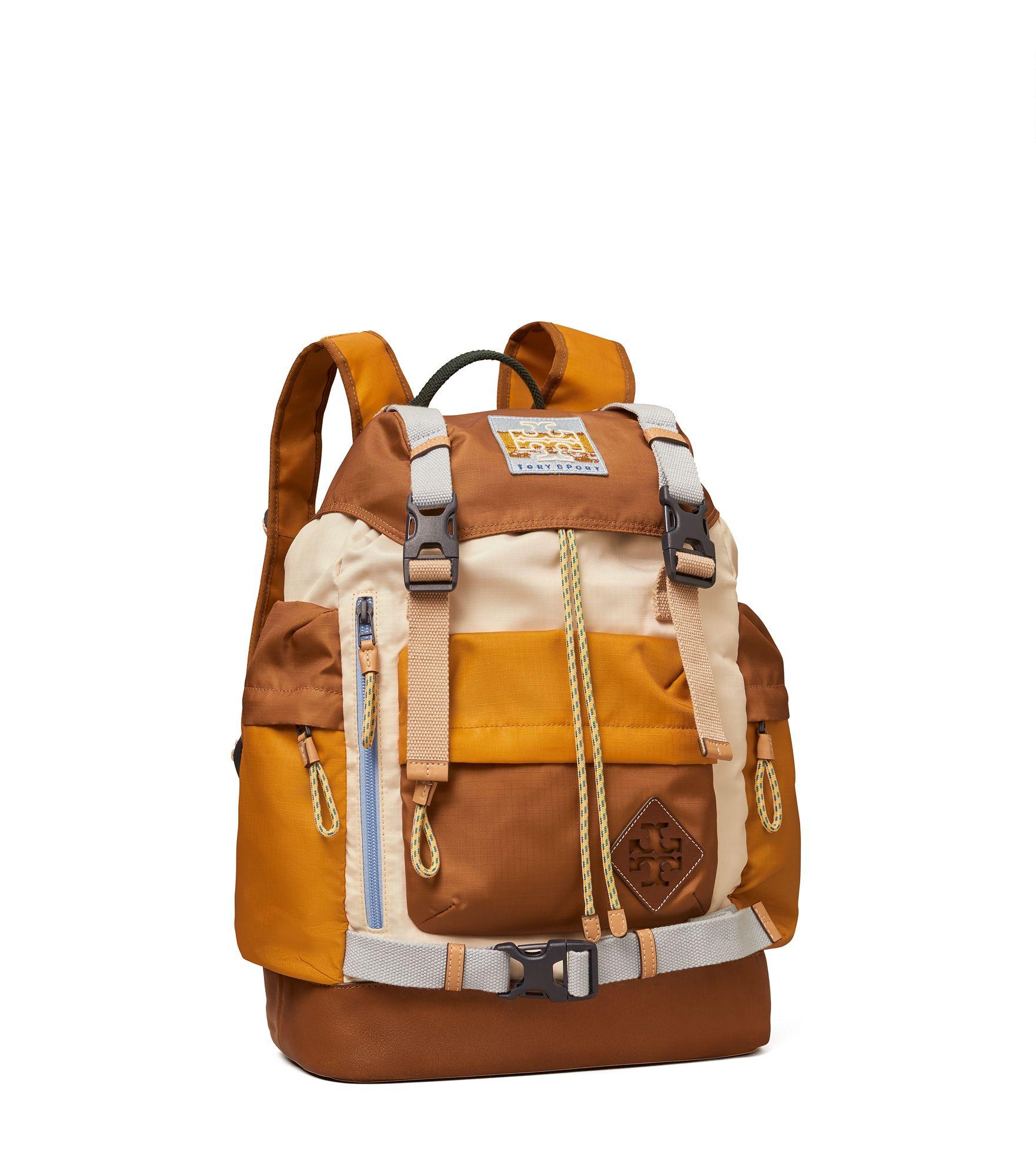 Tory Sport Nylon Ripstop Patch Backpack in Brown | Lyst