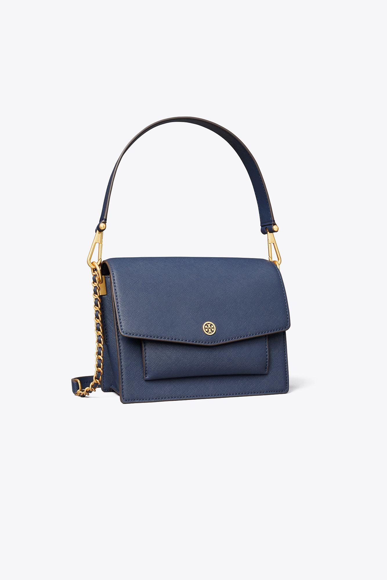 Tory Burch Robinson Double-strap Convertible Shoulder Bag in Blue | Lyst