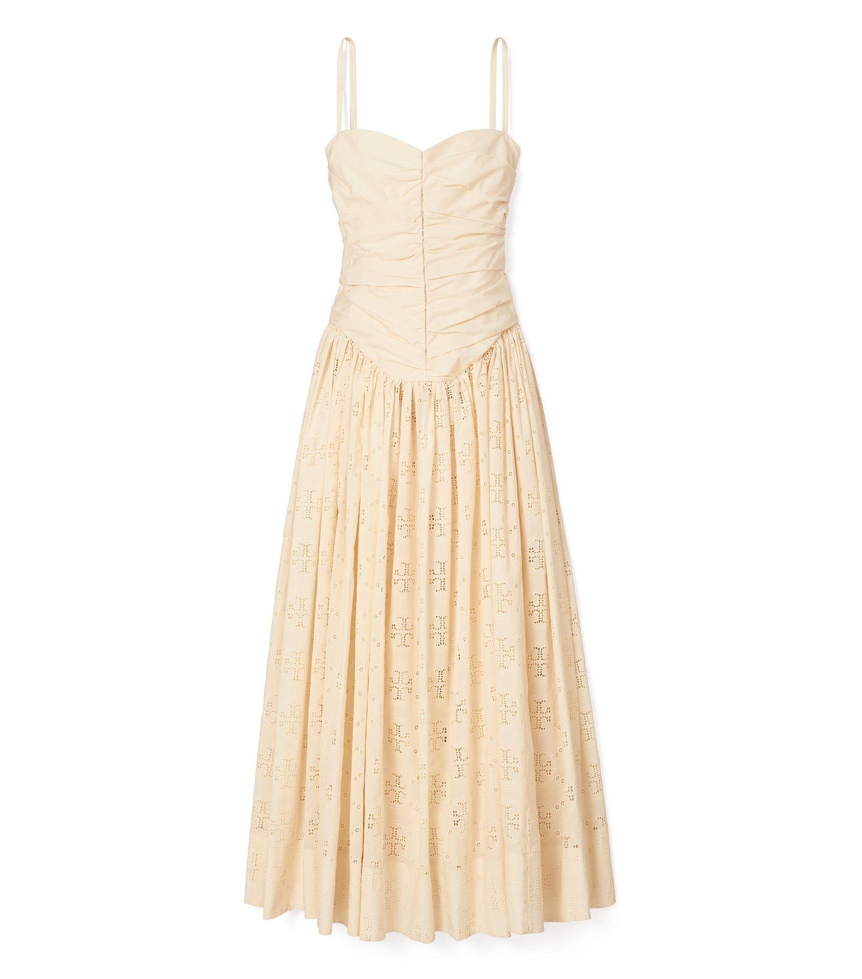 Tory Burch Cotton Broderie Anglaise Hook-and-eye Dress in French Cream ...